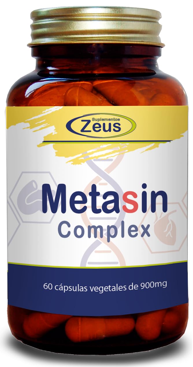 METASIN COMPLEX Contribuye al metabolismo macronutrientes y a mantener niveles normales de glucosa, Complemento Alimenticio a base de Plantas, Levadura roja de arroz, Cromo y L-Leucina 60 Cps VEG