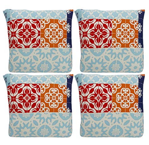 Image of House of Quirk Polyester Throw Pillow Case Cushion Cover Home Sofa Decorative - Cover Only, No Insert - Pack Of 4 (16.5X16.5 Inch / 42X42Cm, Nord), Multicolor