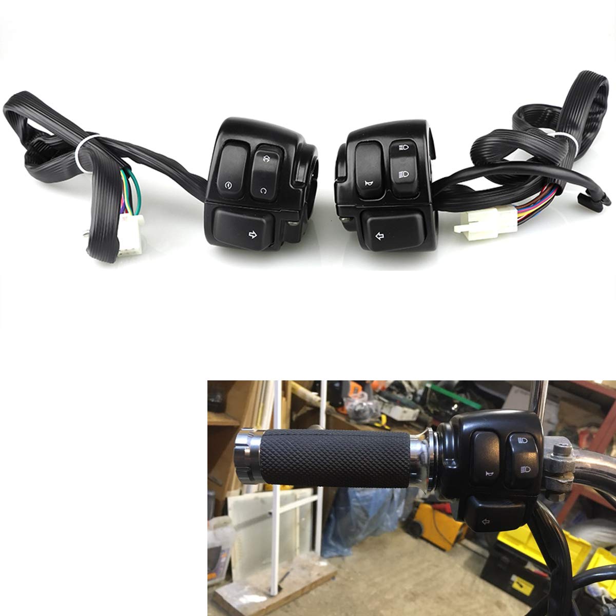 Interruttore manubrio moto, interruttore manuale da 25 mm adatto per il controllo dell'accensione dell'indicatore del clacson