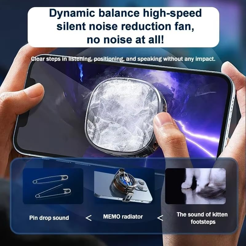 Image of BKN Fast Ultra Cooling Mobile AC Fan Magnetic Radiator | Mobile Cooler USB Powered Fan Cooling Radiator Game Cooler -3 degree for Mobile Phone Gaming, Live Streaming (CX06 fan)