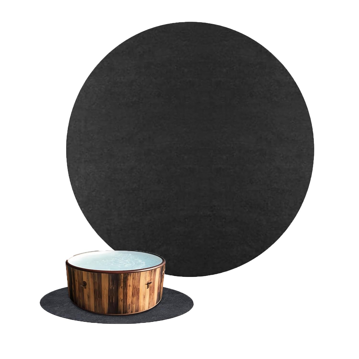 Tapis de Bain à Remous,200cm Dalle de Piscine,Tapis De Bain À Remous,pour Extérieur Intérieur Spa Tapis(Rond)