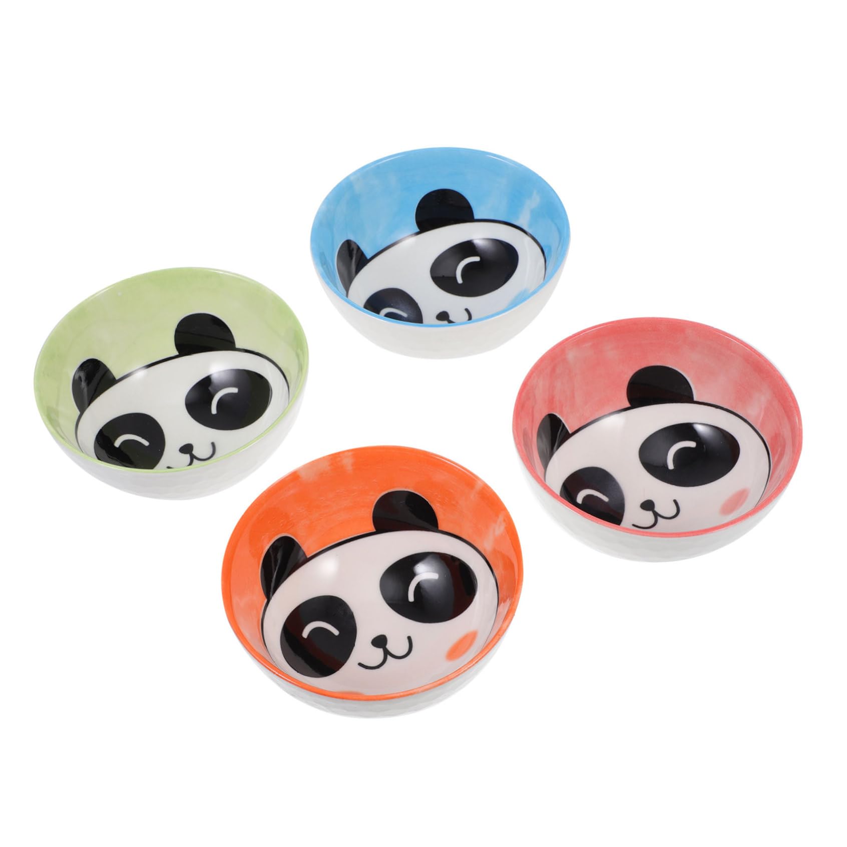 UKCOCO Lot de 4 Bols en Céramique Cuisine et Dessert, Bol à Riz Moyen, Couleur Assortie sous Glaçure, Usage Ménager et Restauration, pour Salade, Soupe et Nouilles