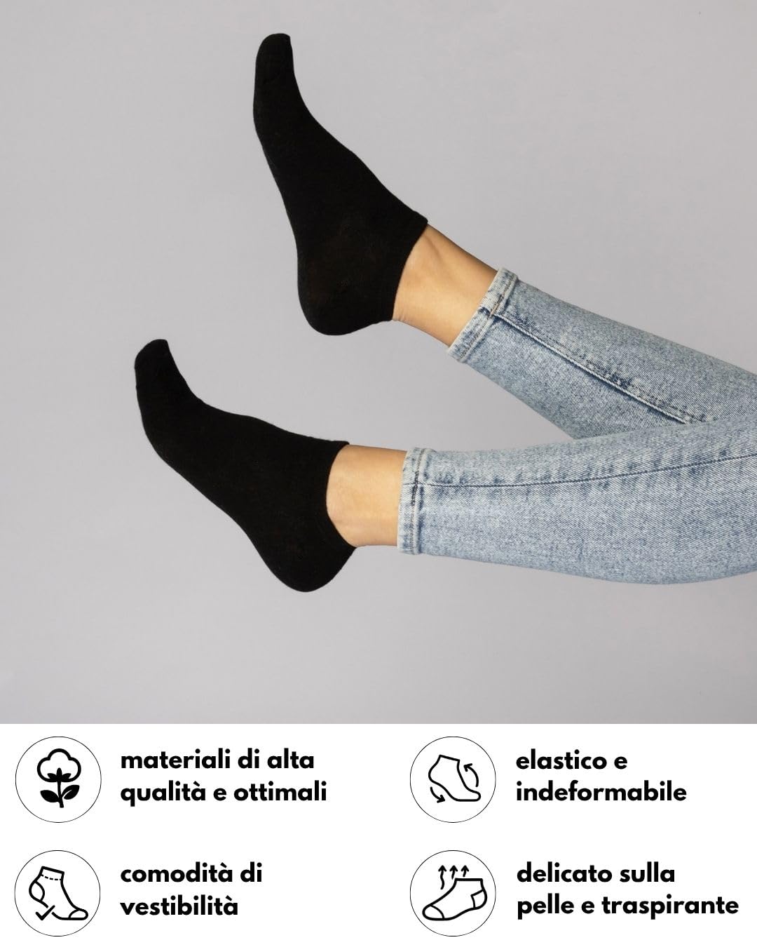 sockenkauf24 10 | 20 | 30 Paia Calzini Corti Uomo Donna Calze Corte Nero Bianco Grigio Cotone