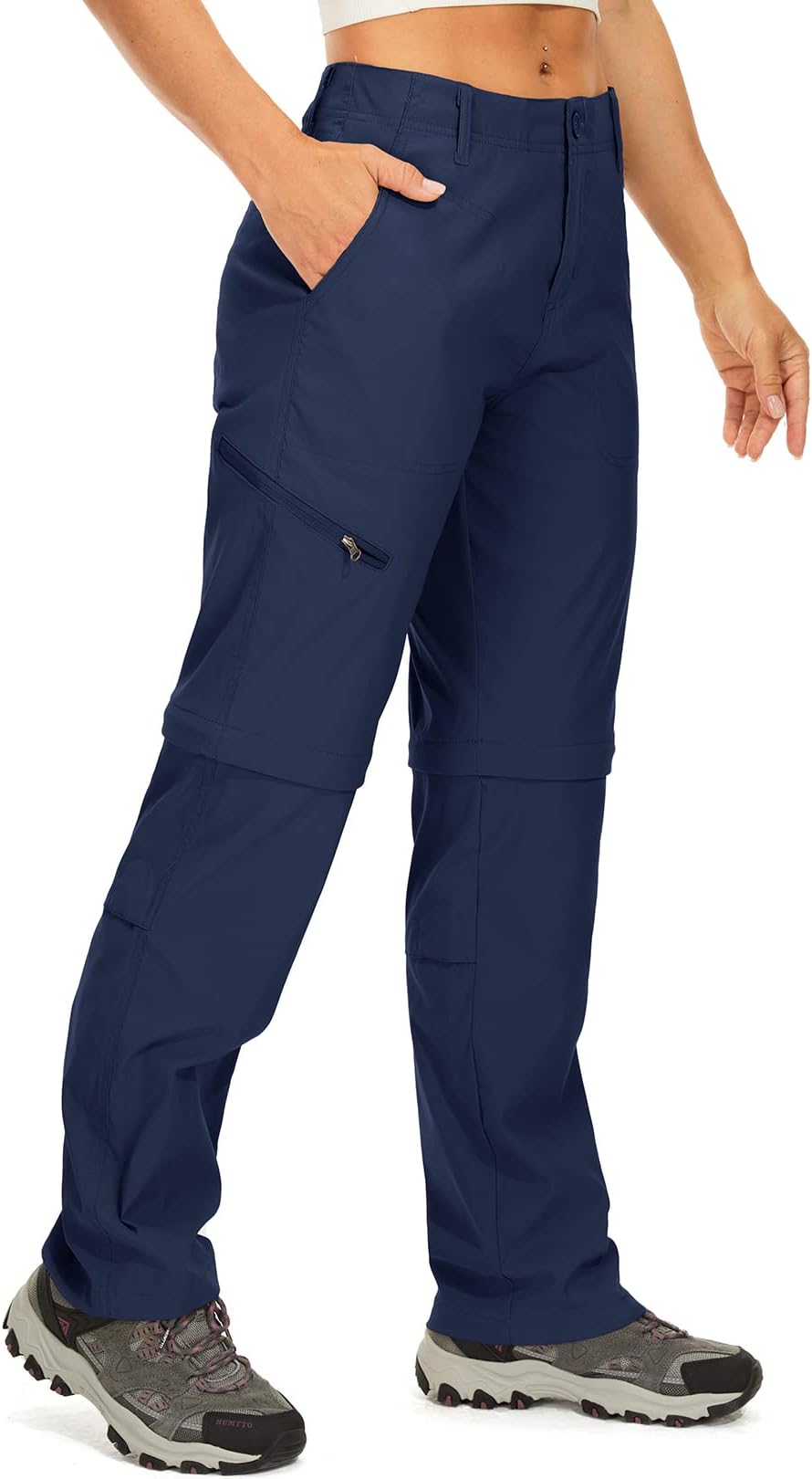 Toomett Womens Hiking Stretch Pants Convertible Quick Dry Lightweight Zip Off Outdoor Travel Safari Pants,2192, Royal Blue,32