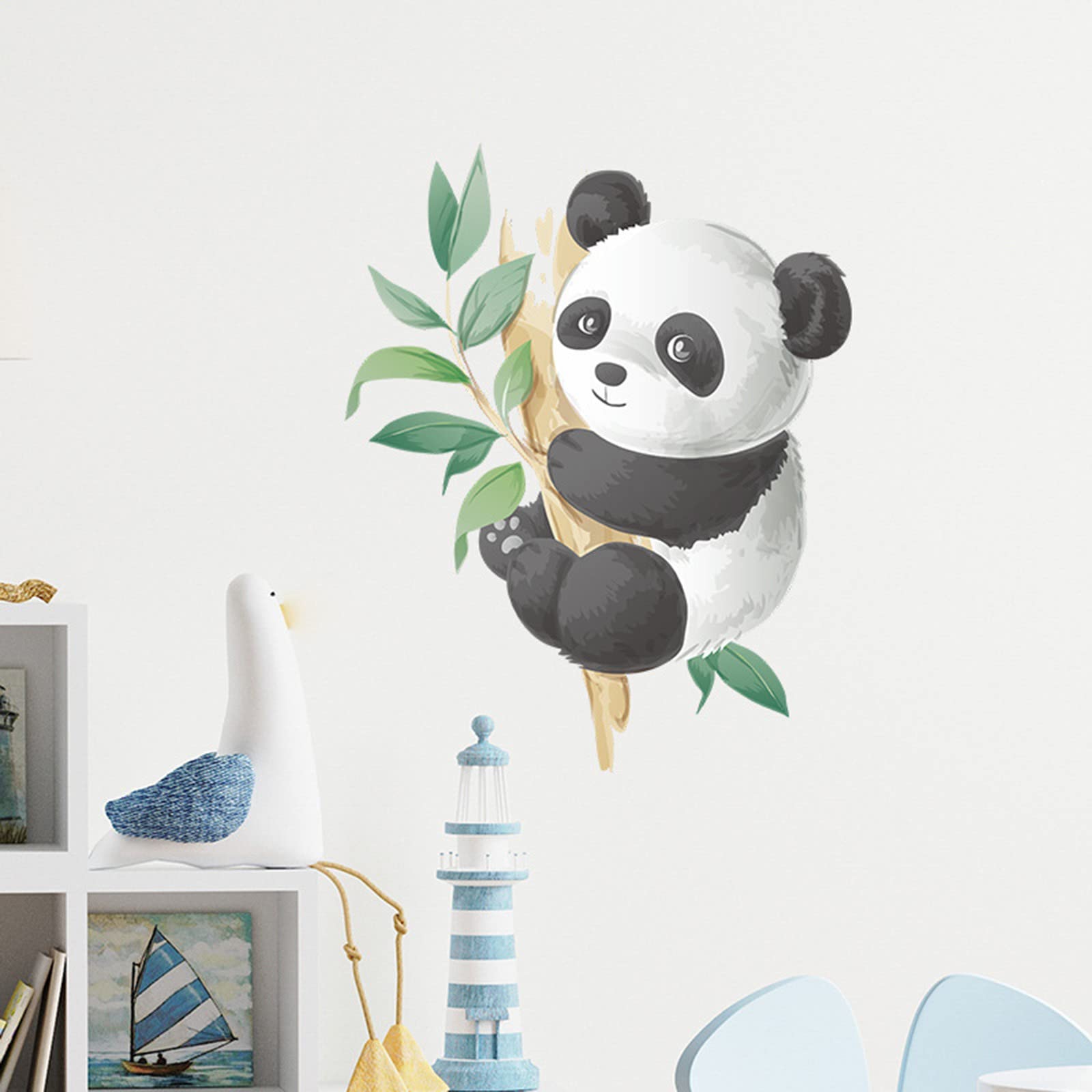 Zdklfm69 Adesivi da Parete Adesivi Murali Panda Panda Bamboo Bamboo Bear Nursery Baby Kids Room Decor Vinyl Decal 76x68cm