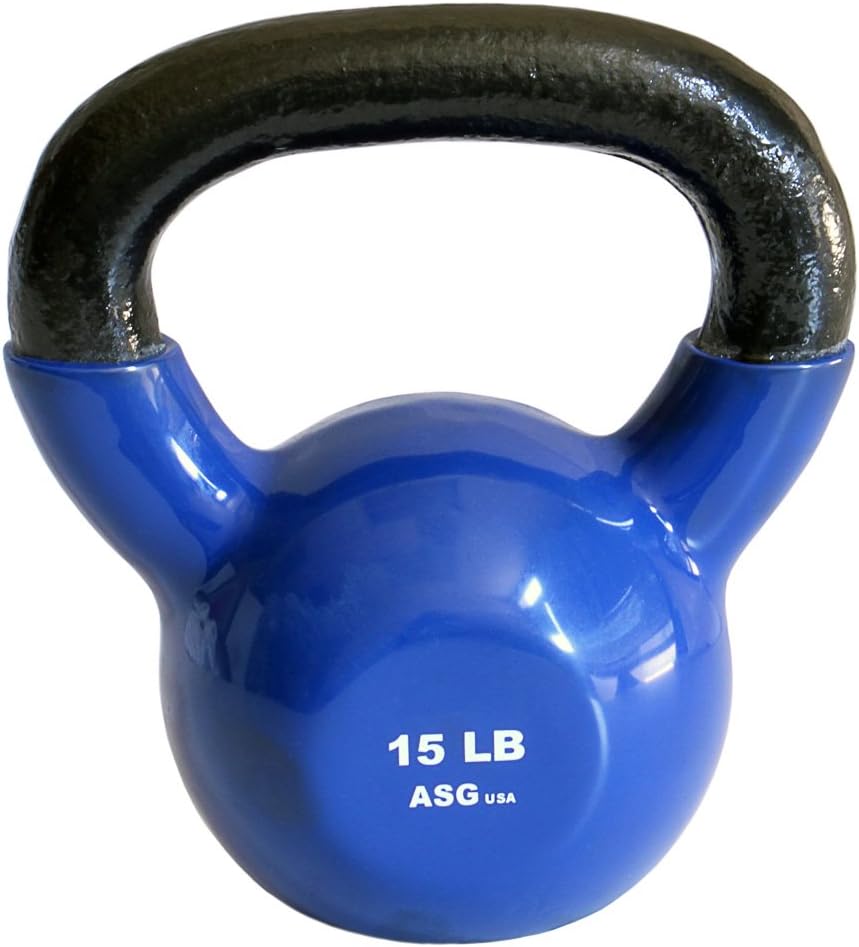 Ader Vinyl Kettlebell (15 Lb Blue)