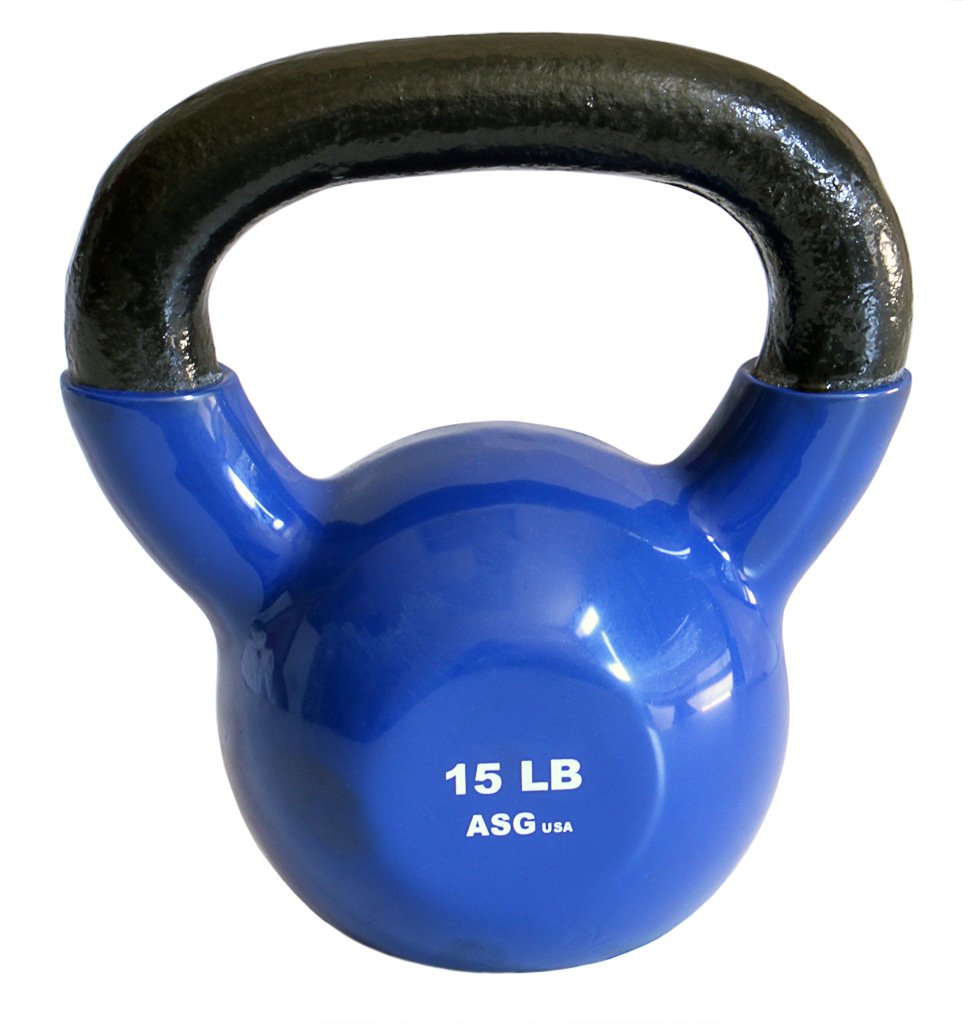 Ader Vinyl Kettlebell (15 Lb Blue)