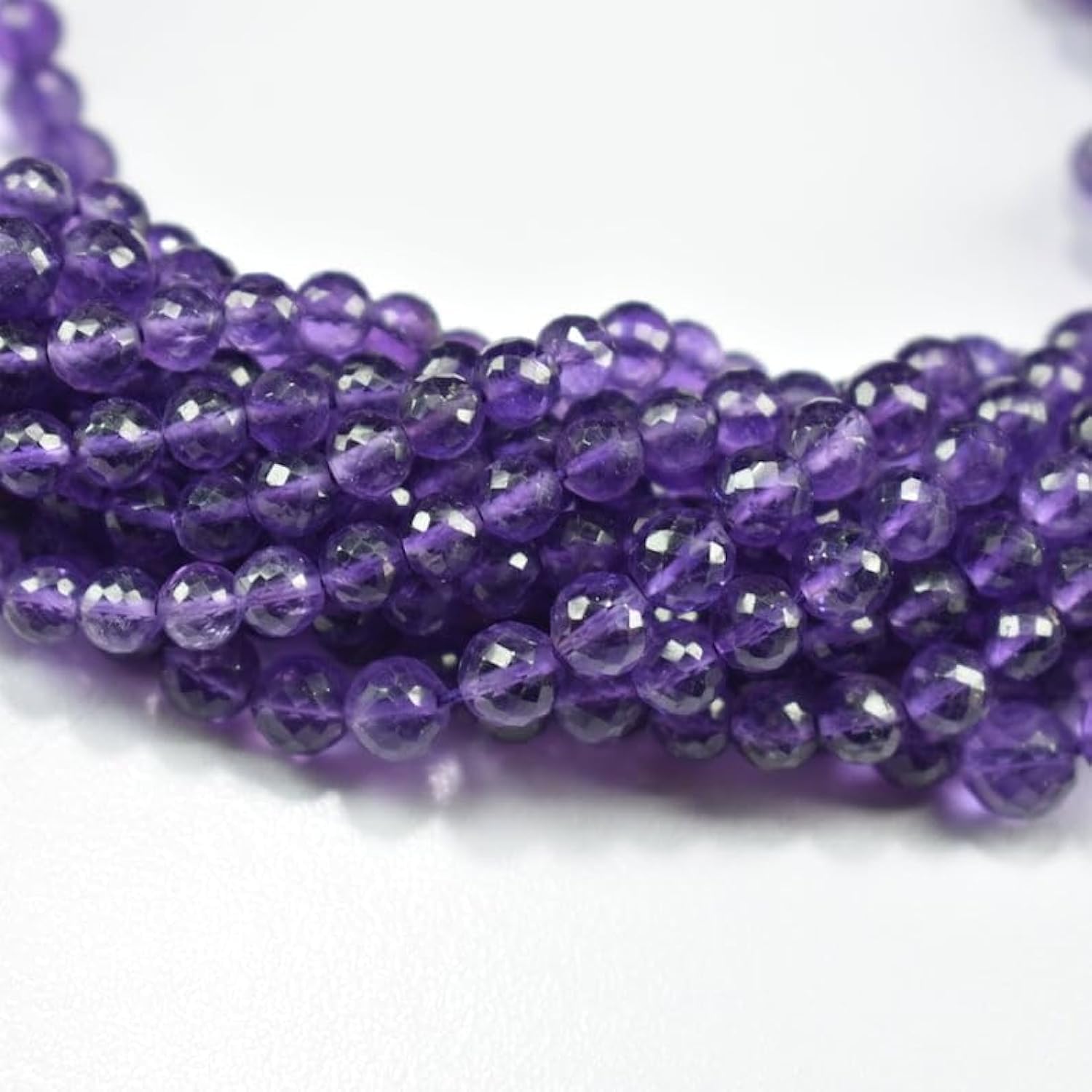 Améthyste africaine naturelle en perles facettées de 4,5-5mm pour la création de bijoux uniques