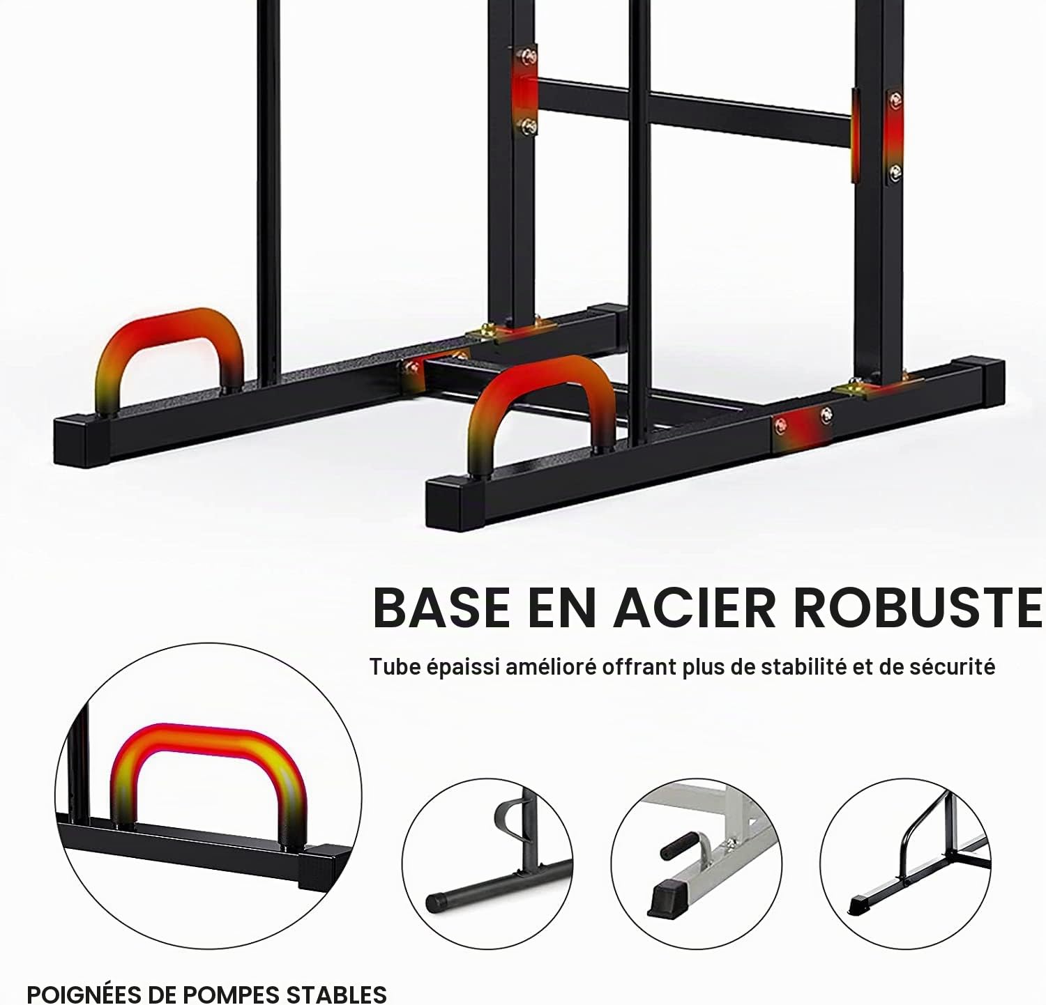 JX FITNESS Power Tower Tour de Musculation Multifonctions Barre de Traction Station de Trempage D'entraînement de Tour de Puissance Ajustable Dips Station Chin Up Bar Home Fitness