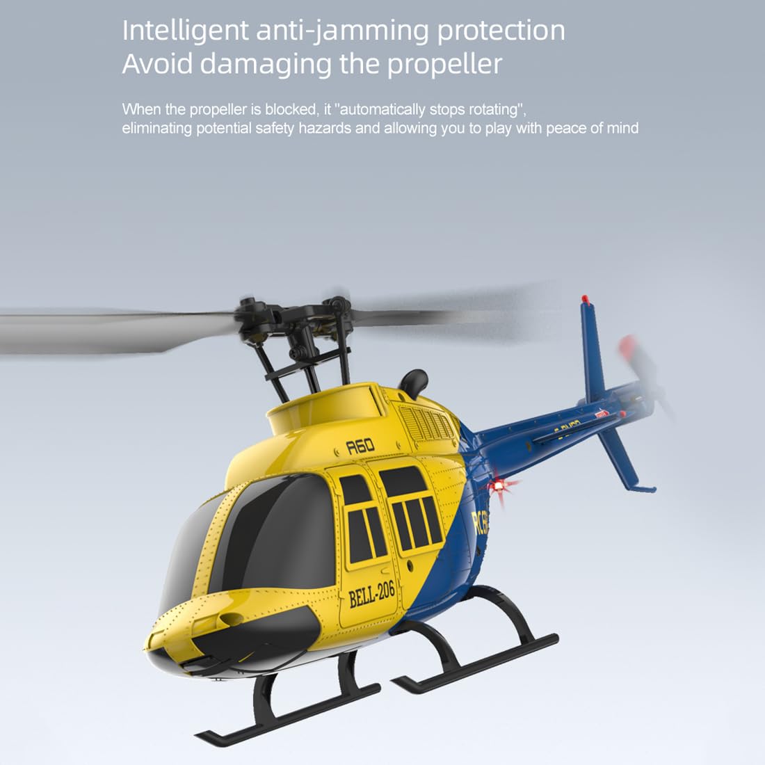 RC ERA A60 BELL206 6CH Querruderloser Einrotor RC Helikopter 1:42 mit 6G Stabilisierung und Höhenhaltung Ferngesteuerter Hubschrauber für Erwachsene Anfänger – RTF