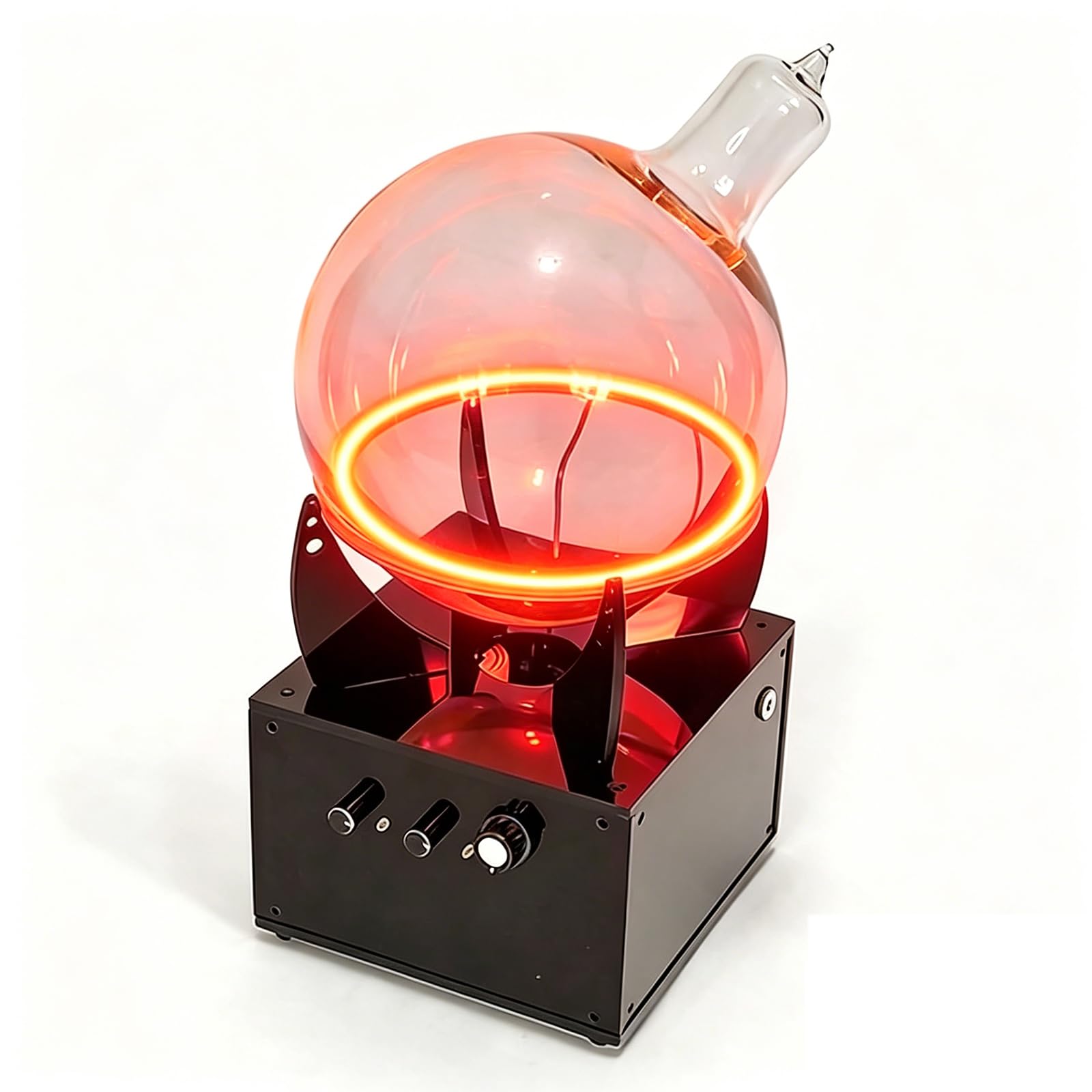 jcwwolk Toroid Circuit Plasma Ring Drive Ball, Plasma Ring Exciters, Diameter 16cm/6.3", Xenon/Neon Gas Options, Adjustable Power Control for Science Demonstrations & Party Decoration