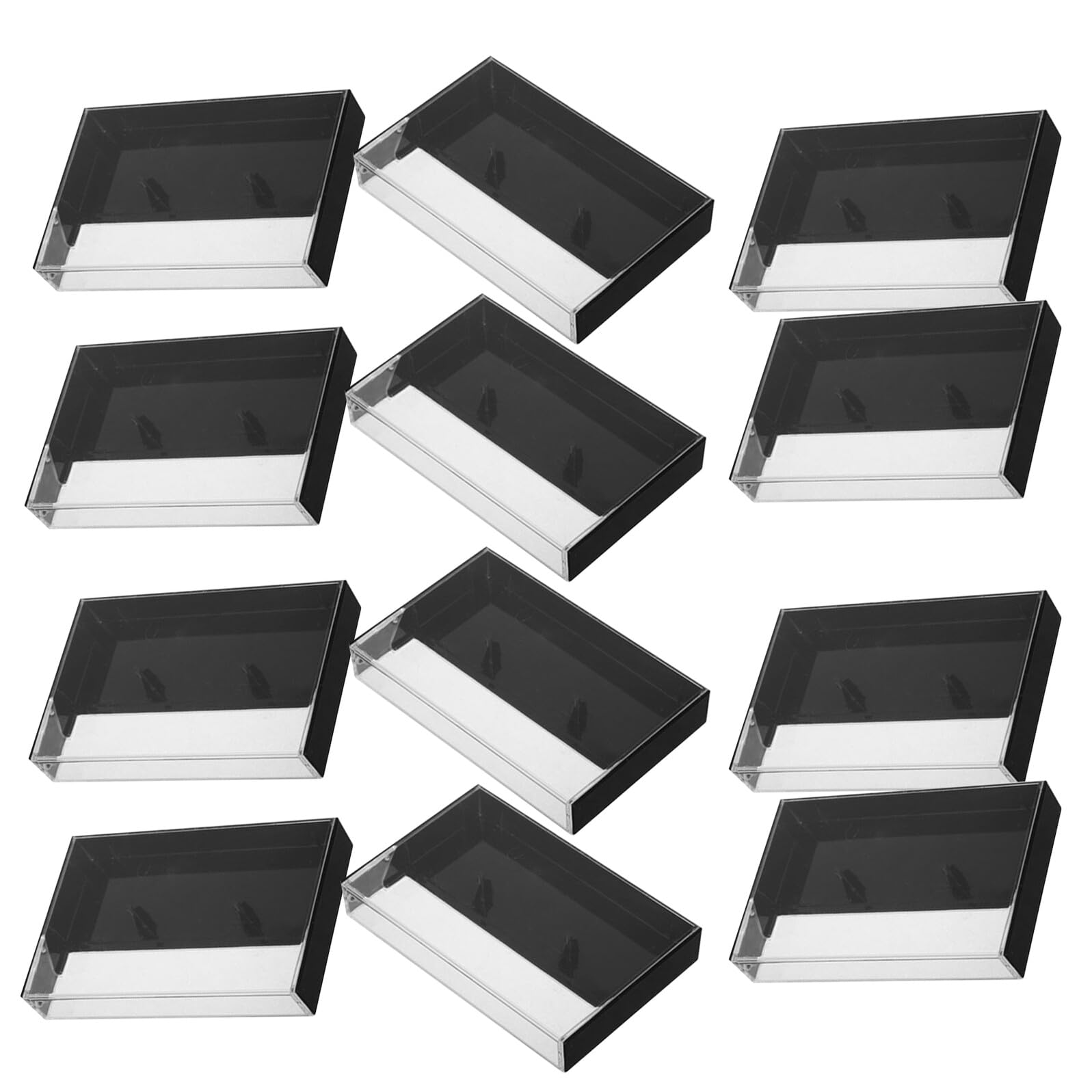 Boîte de rangement pour cassette audio vintage Cabilock en plastique transparent x12