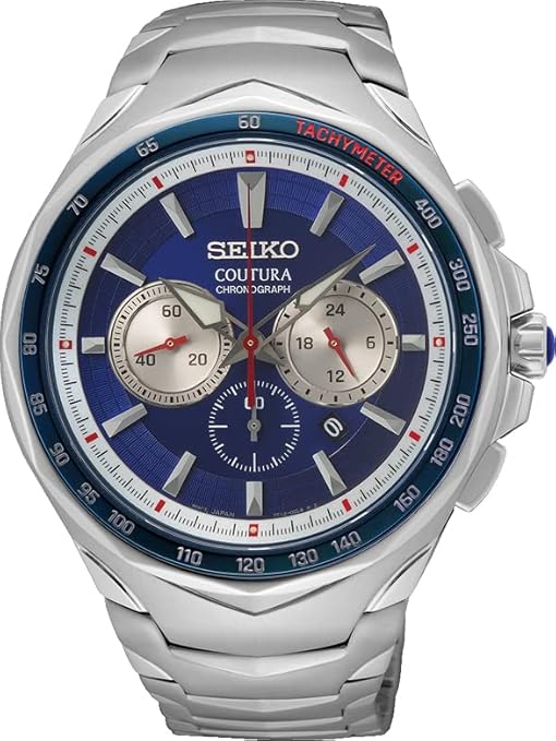 Seiko Stainless Steel Analogue Blue Dial Unisex Watch-Srwz21P9, Bandcolor-Silver