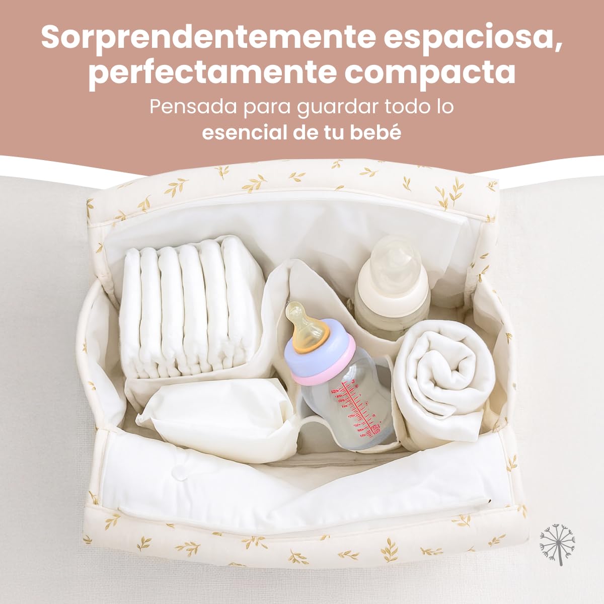 MIMUSELINA Bolso Carro Bebe | Pañalera Bebe organizador para silla paseo con gran capacidad | Bolso Maternidad Elegante y Práctico | Hecho en España