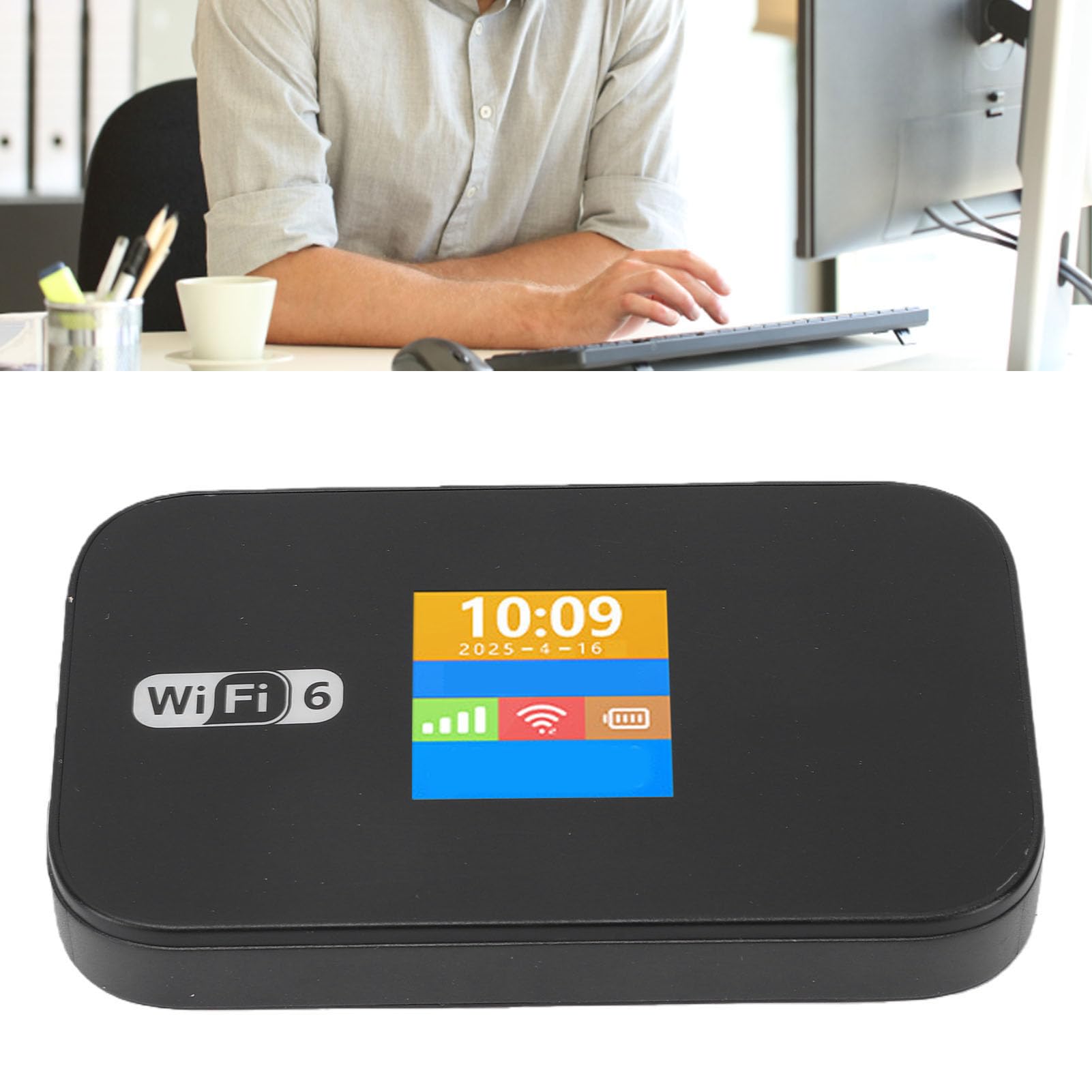 Generic L'hotspot WIFI Mobile Portatile 4G LTE WIFI 6 Dual Band 300 Mbps Supporta 32 Dispositivi Roaming Dati per Viaggiatori e Professionisti Aziendali