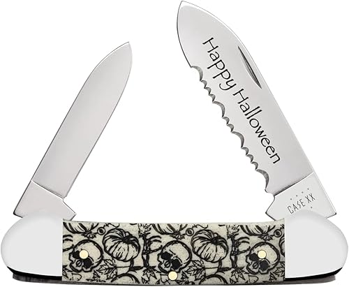 Miniatura 1 de Case xx Cuchillos 2022 Halloween Calaveras y Calabazas Canoa Natural Bone 10617 Cuchillo