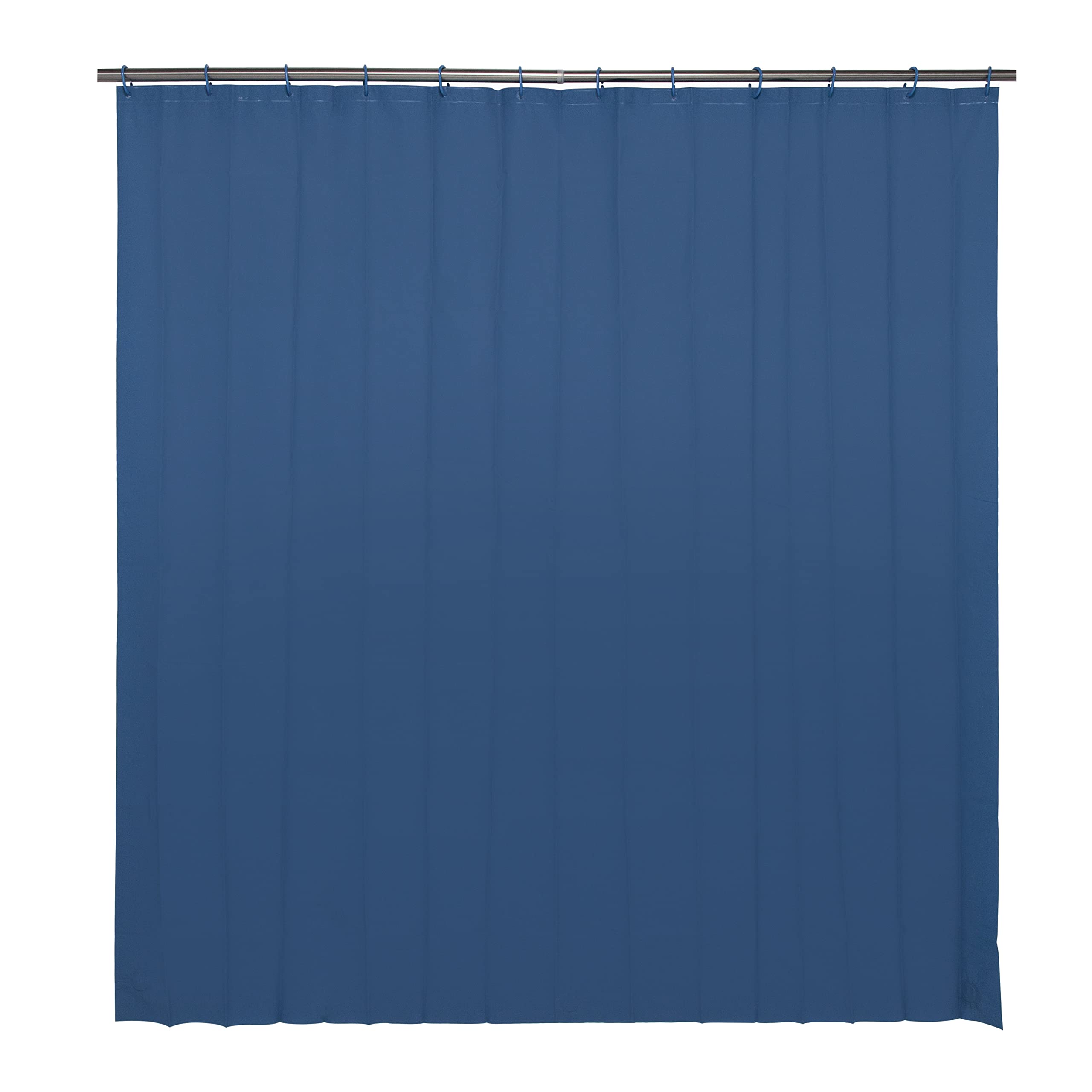 Rideau de douche léger Kenney bleu en PEVA imperméable avec anneaux inclus