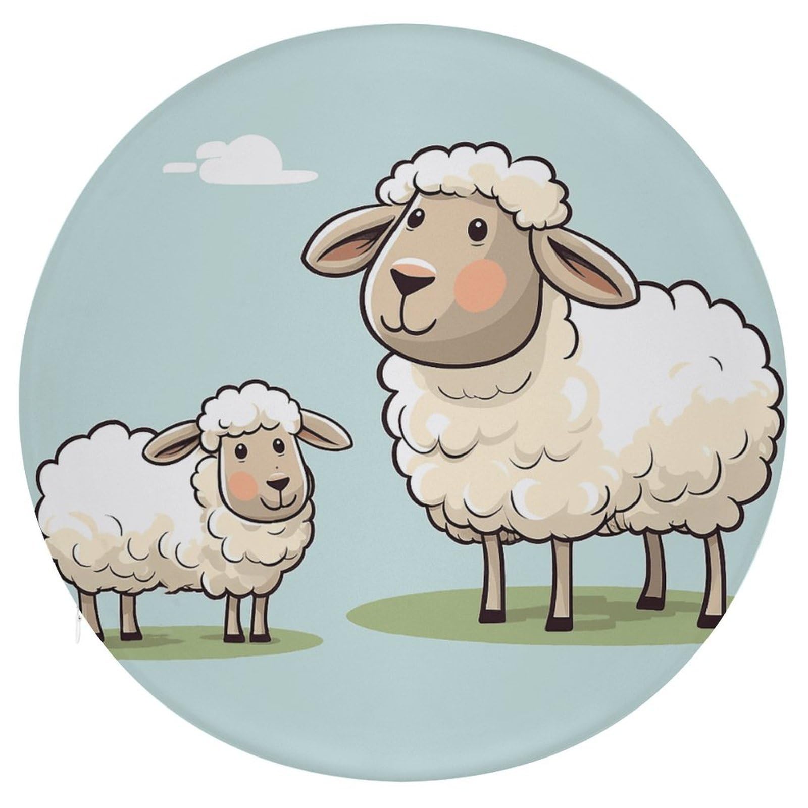 Adfgyerh Style Sheep And Lamb Cartoon Cushion Memory Foam Pillow Core，Seat Cushion Detachable Design，Chair Cushions Suitable For All Seasons, And Can Be Used In Offices, Dining Rooms, Homes, And Other Settings.