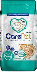 Granulado Higiênico de Madeira para Gatos – Natural, Biodegradável e Super Absorvente | Controle de Odores e Fácil Limpeza 2,5kg marca – Care Pet