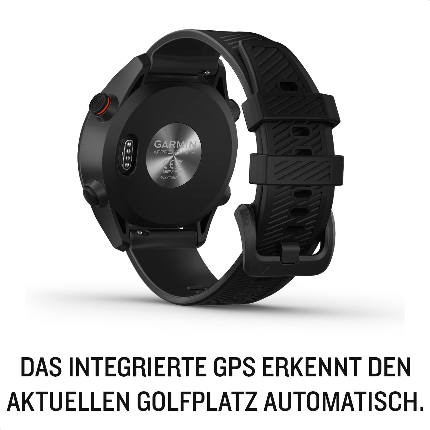 Garmin Approach S12 - GPS-Golfuhr mit Schlagweitenmessung & Distanzangaben zum Grün/Hindernissen auf 42.000 Golfplätzen. 1,3“ Display mit einfacher Bedienung (Generalüberholt)