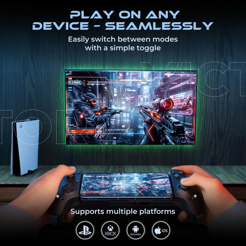 Image of Nextech Klutch One Gamepad with iPhone 15 & Above /Android, XBOX, HID & Keymap Modes | Type C & Bluetooth Connectivity | Gaming Controller for Mobile, PC,Console | Mobile Gamepad & Mobile Controller