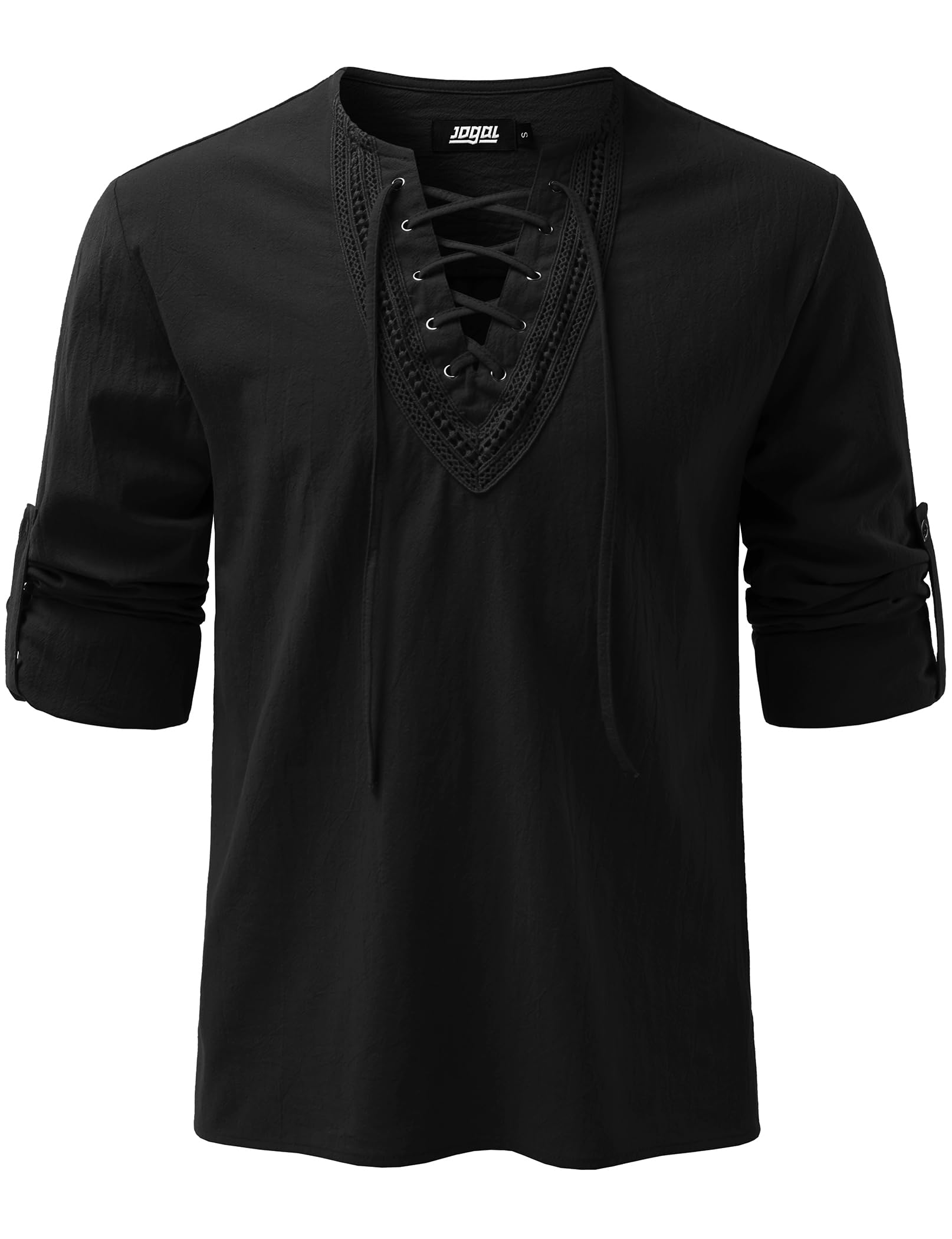 JOGAL Mens Renaissance Shirt Medieval Pirate Viking Halloween Costume
