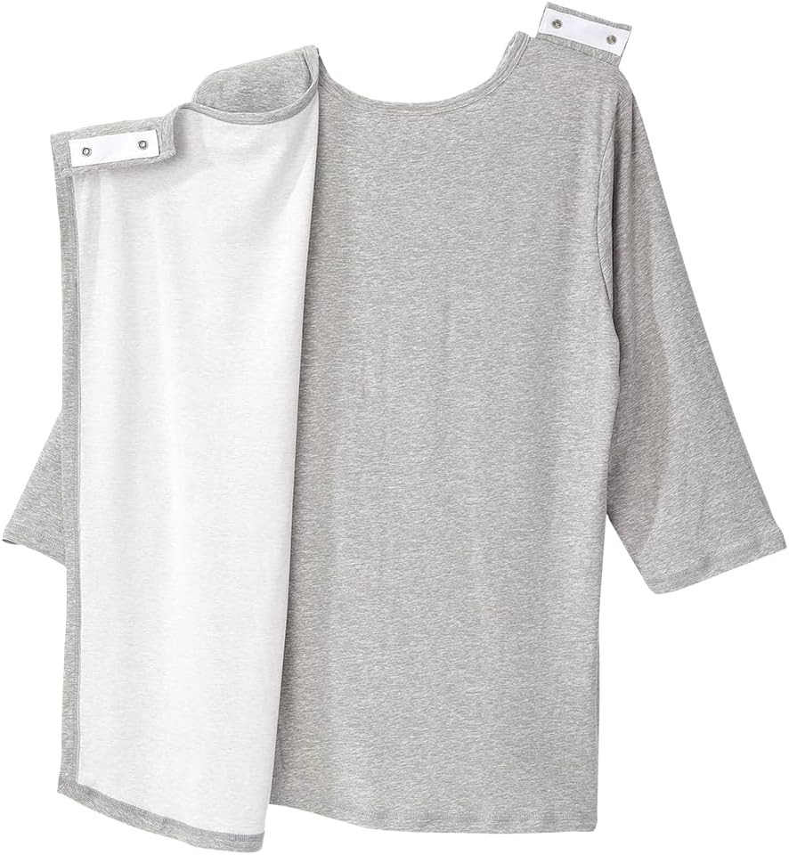 Women’s Open Back Adaptive Active Crew Neck Top for Seniors - 3/4 Long Sleeve Shirt - Image 3