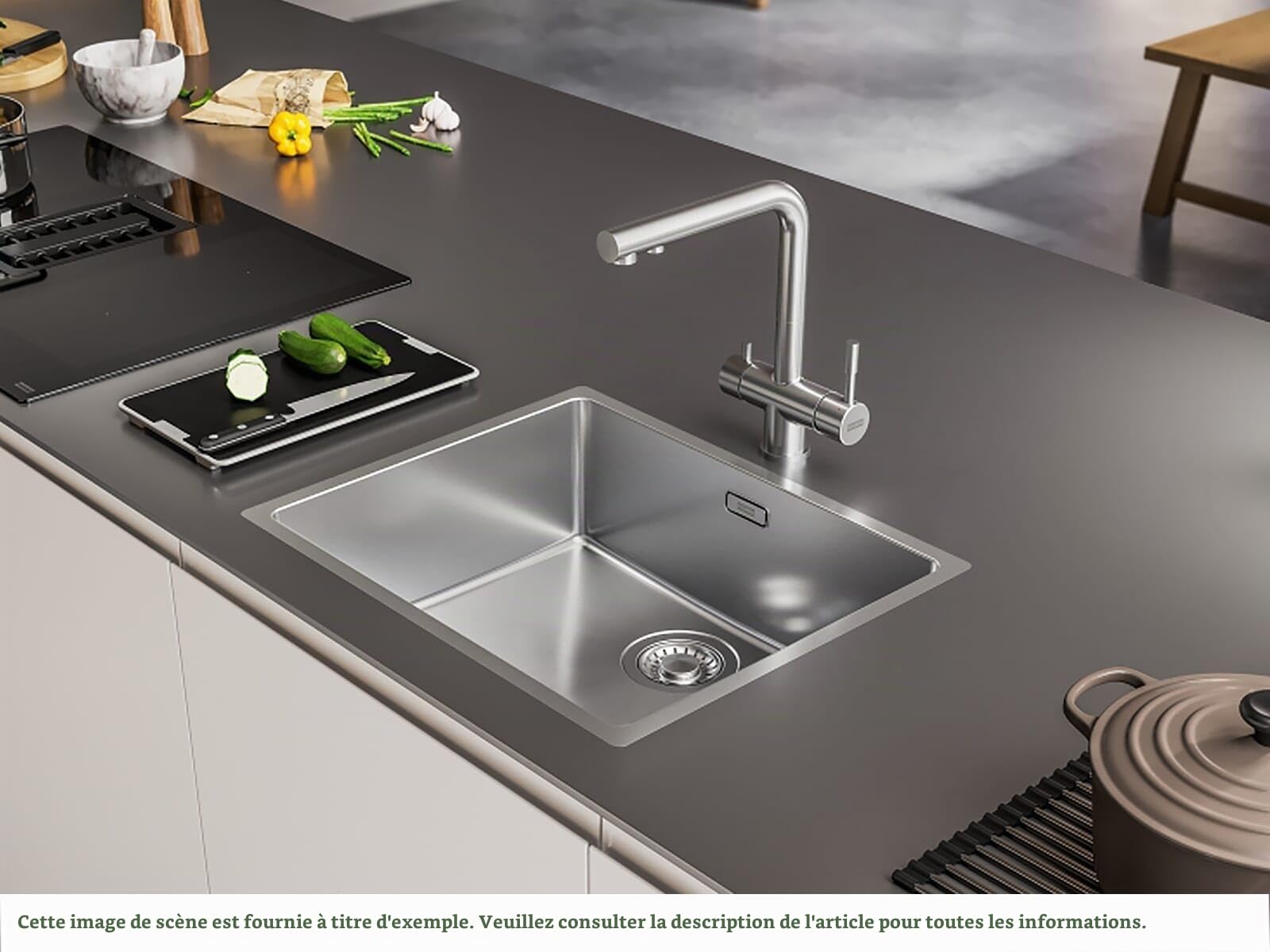 FRANKE Robinet de Cuisine Atlas Clear 120.0179.978 Soie En Acier Inoxydable