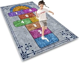 KEBEXXY Hopscotch Rug Kids Rug Play Mat for Playroom,Fun Educational Carpet & Area Rugs, Non-Slip Numbers Learning Nursery Rug for Children Bedroom Classroom ,Gift for Girls & Boys 2.6X4ft/31X47IN