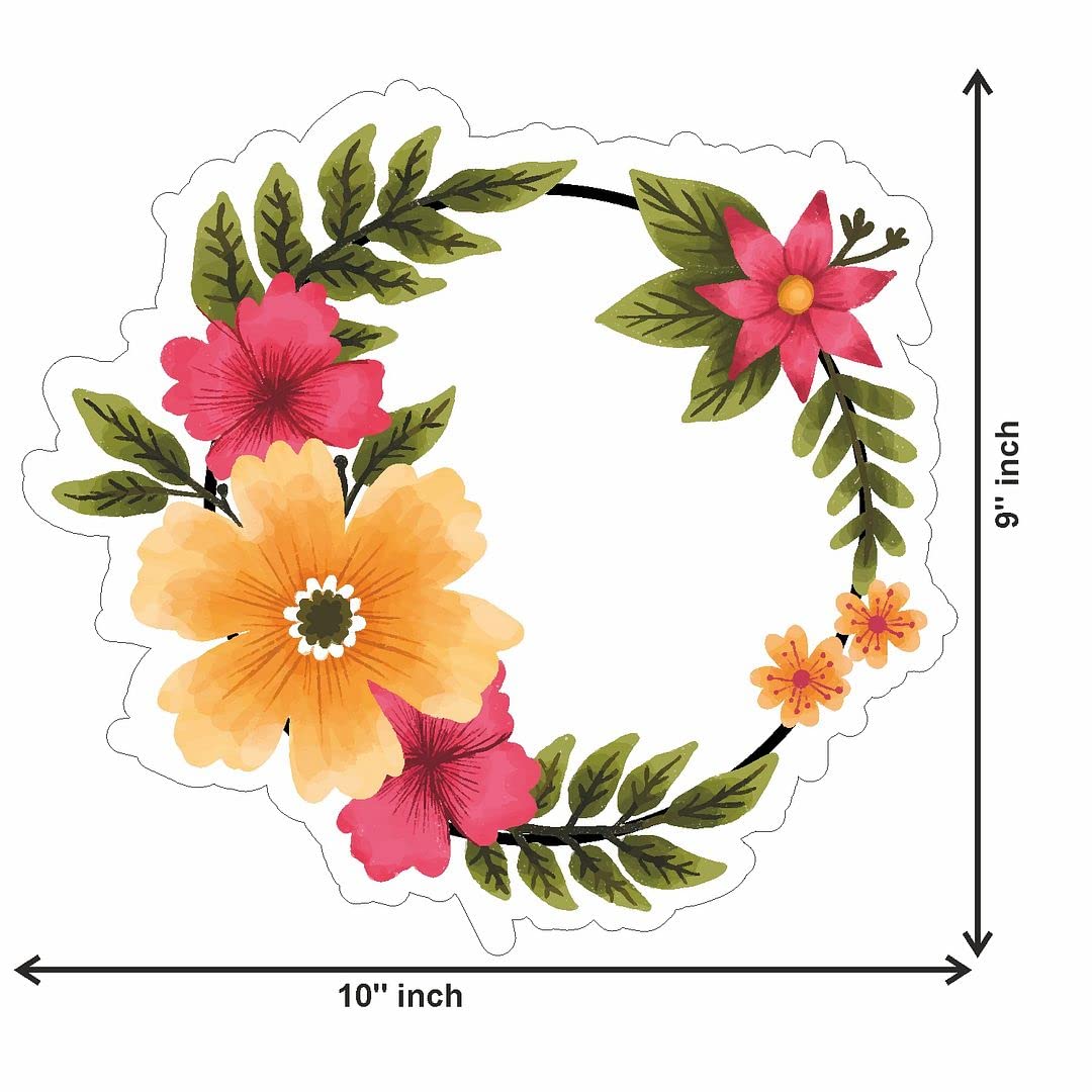 CVANU Pink Rose and Green Leaf Design Toilet Seat Stickers02 Decals Self-Adhesive Removable PVC Vinly (10x10) inch, Pack of 2 1