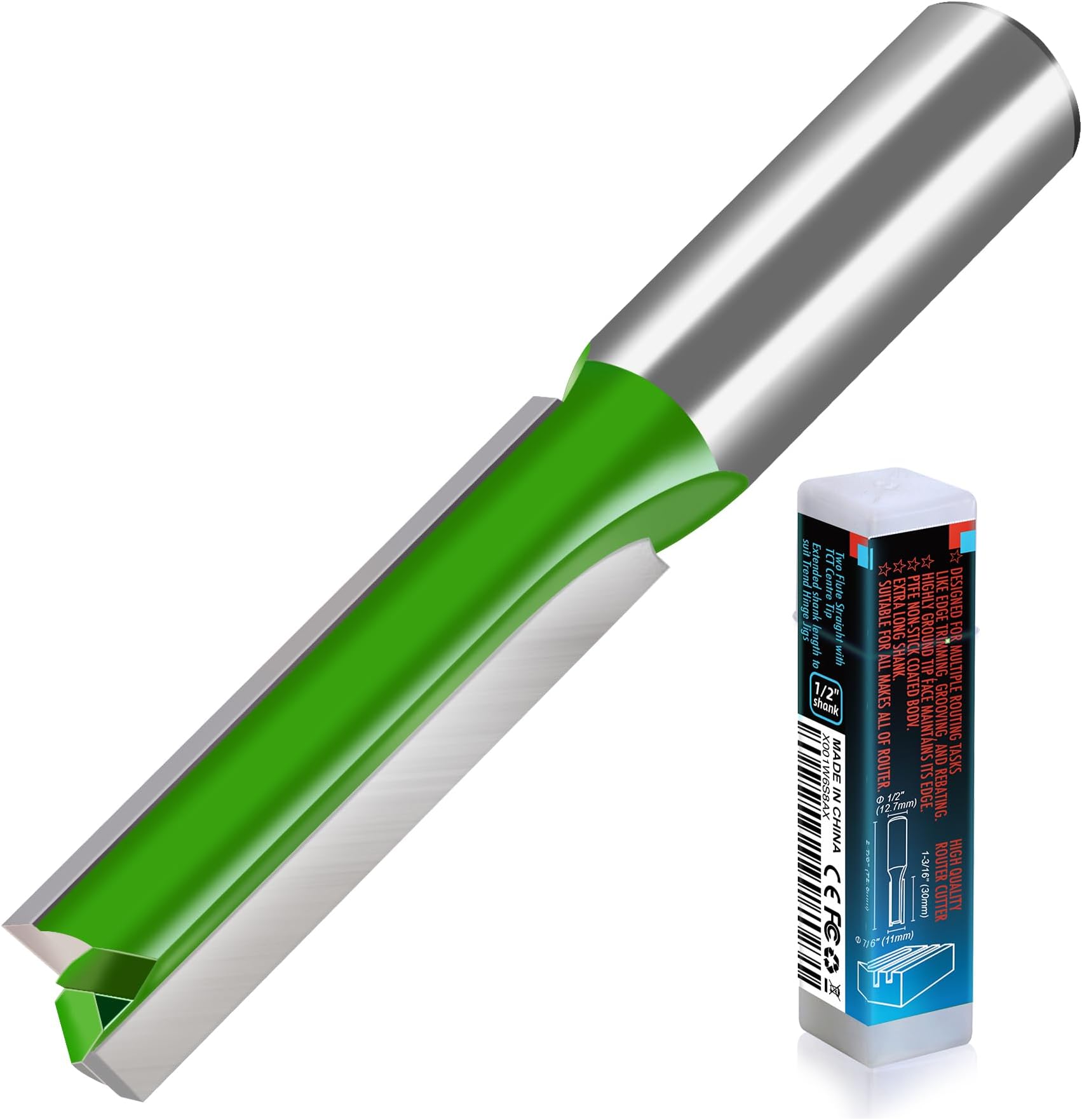 Trend Straight Two Flute Worktop Router Cutter, 1/2 Inch Shank, 12.7mm ...