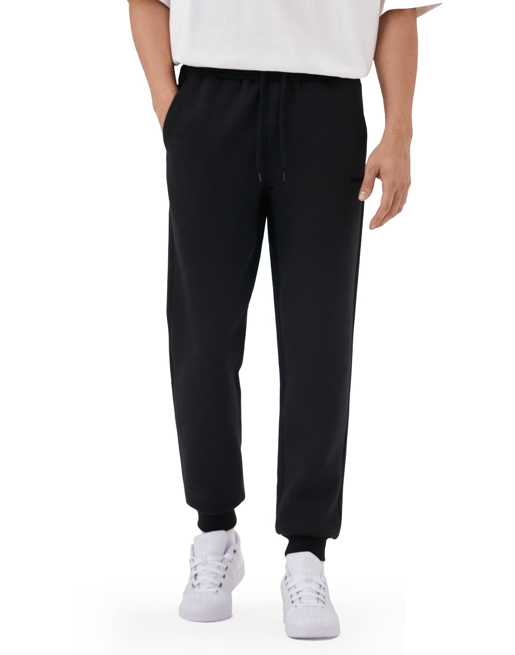 K-Swiss Mens Sweatpants with Pockets - Lightweight Breathable Joggers for Men Cuffed Track Pants for Casual Lounge