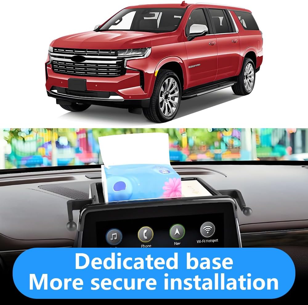 Car Phone Holder Center Console Organizer Tray for 2021-2024 Chevrolet Chevy Suburban Tahoe and 2021-2024 GMC Yukon [only for 10.2 inch Screen]Auto Accessories Best Cell Phones Mount CellPhone Stand