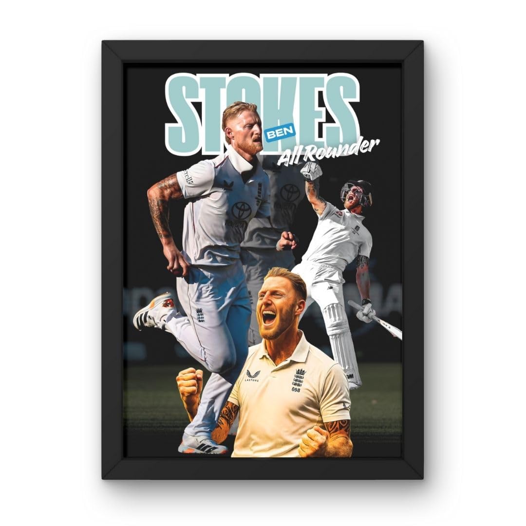Ben Stokes Black A4 Size Picture Frame for Cricket Memorabilia, 24x34 cm Wall Mount Photo Display, Gift for Cricket Lover-image-28
