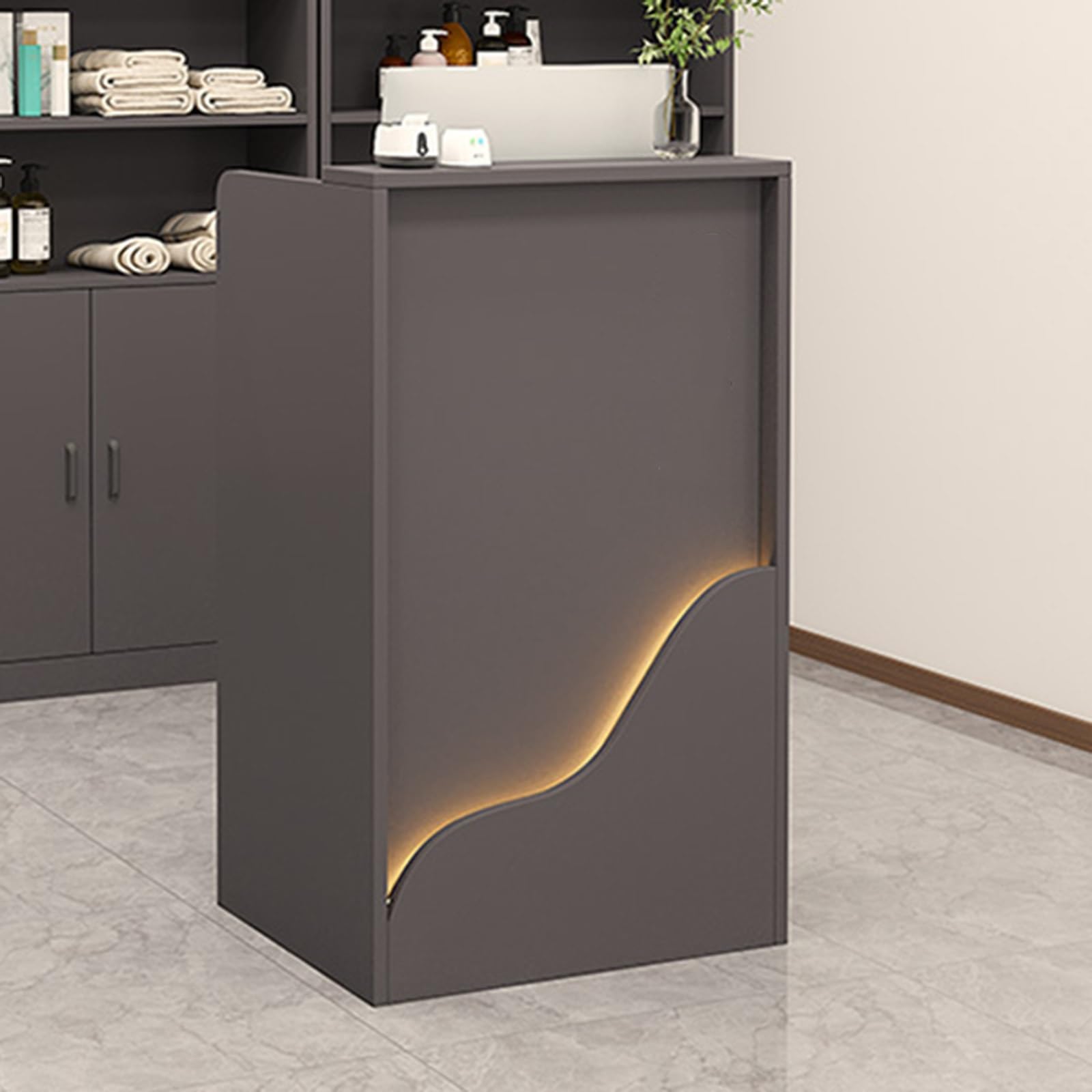 Bancone Reception in Legno per Computer, bancone Moderno per Negozi con cassetti, bancone per Reception, mobiletto per cassiere Semplice, bancone per Reception per Negozi di Abbigliamento e