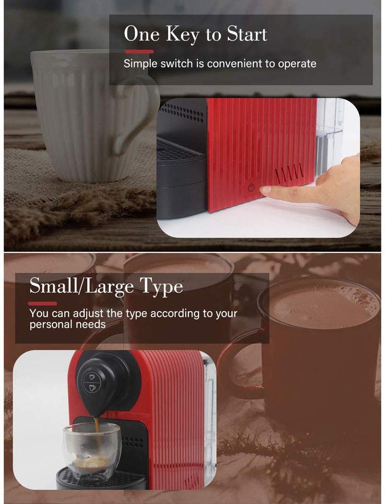 Cafetera Máquina De Café, Máquina De Café De Cápsulas Italianas, Máquina De Café De Cápsulas Pequeñas Automática De Oficina para El Hogar Adecuado Compatible con Cápsulas Nestlé, Regalos Com
