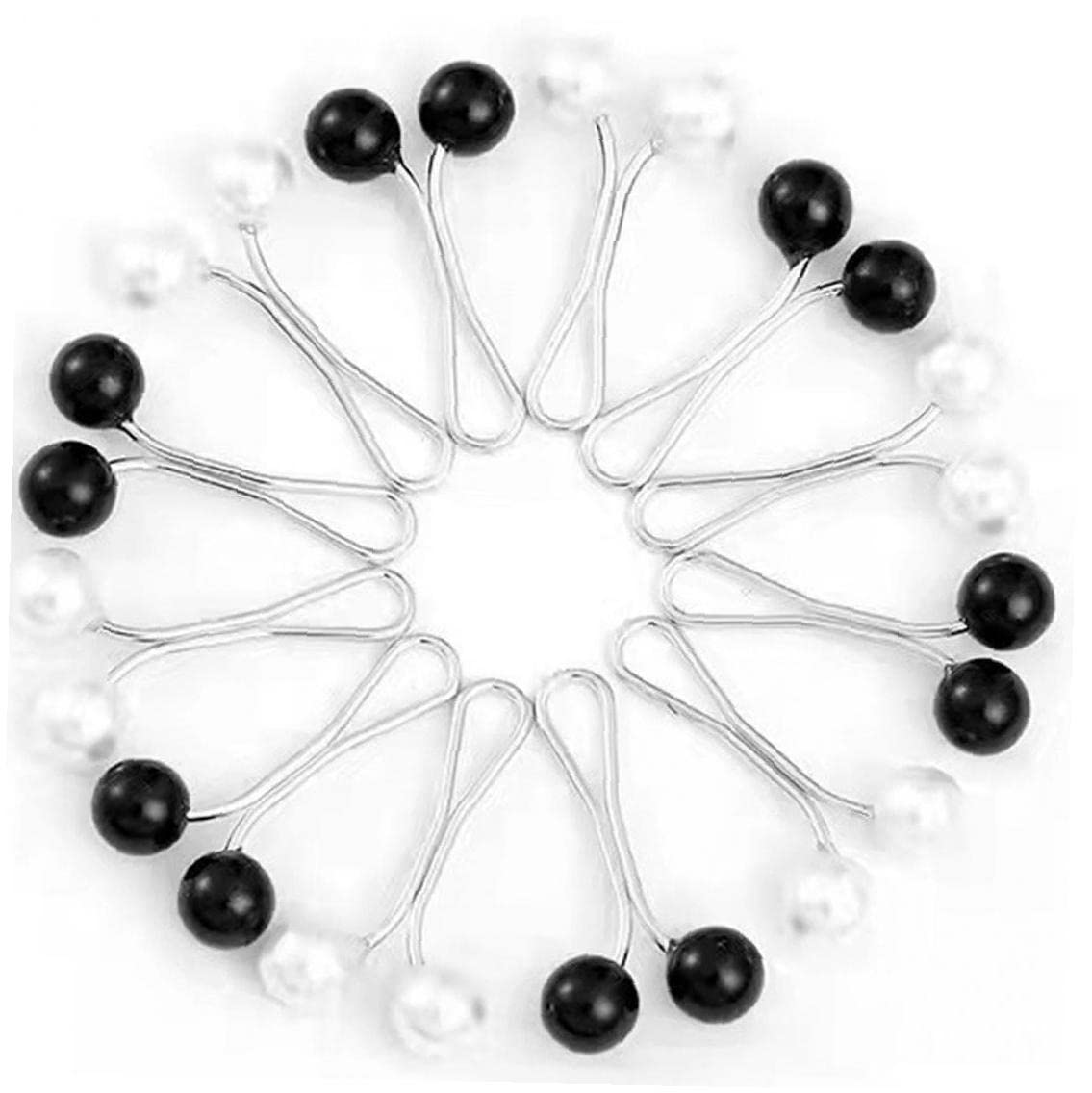Casiler 12 Pcs Muslim Hijab Scarf Clips U Shaped Pearl Headscarf Pin Brooch Headscarf Pins for Women Scarves Accessories