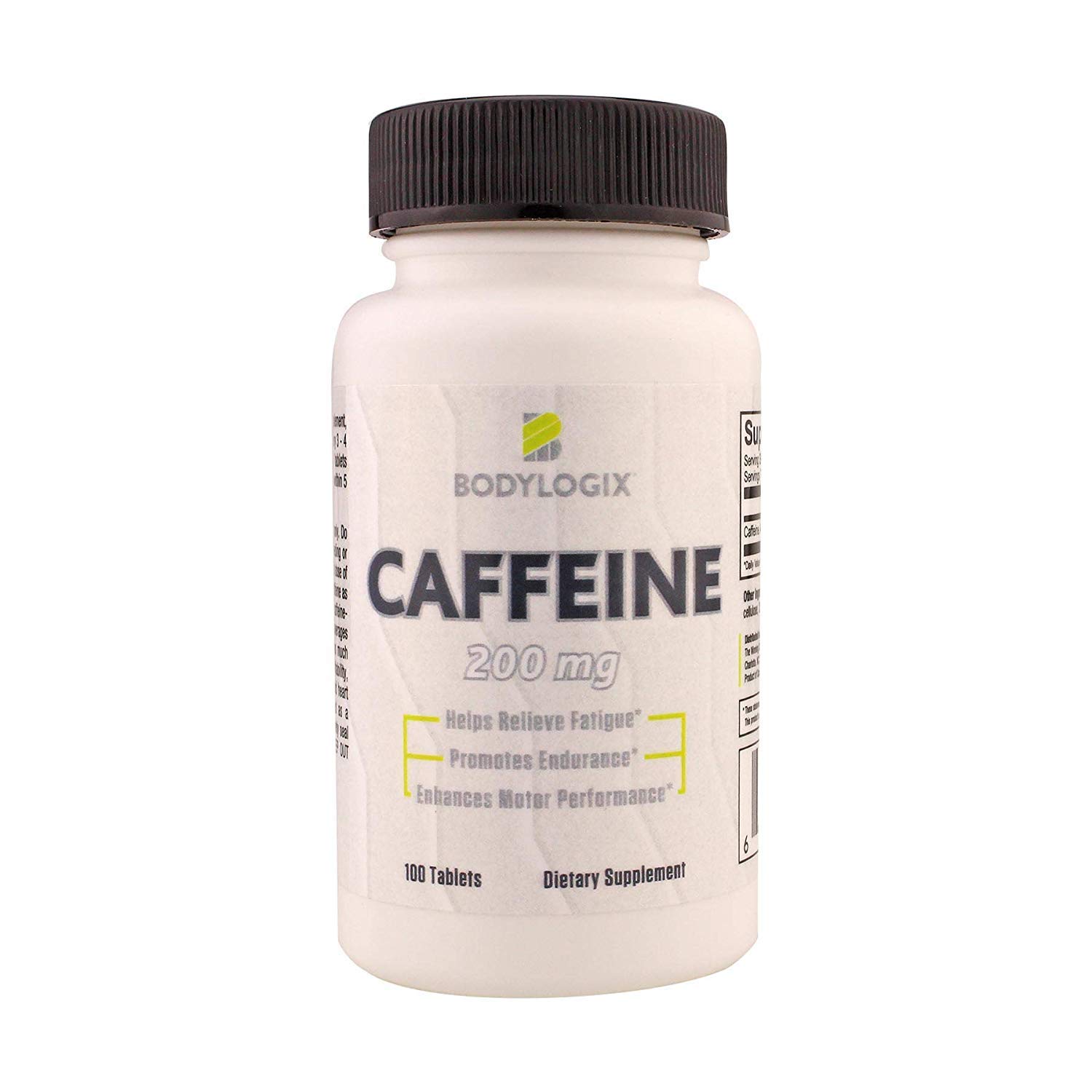 Caffeine Pills 200mg, Bodylogix Caffeine Tablets Maximum Potency Caffeine Supplement (100 Tablets) (Pack of 1)
