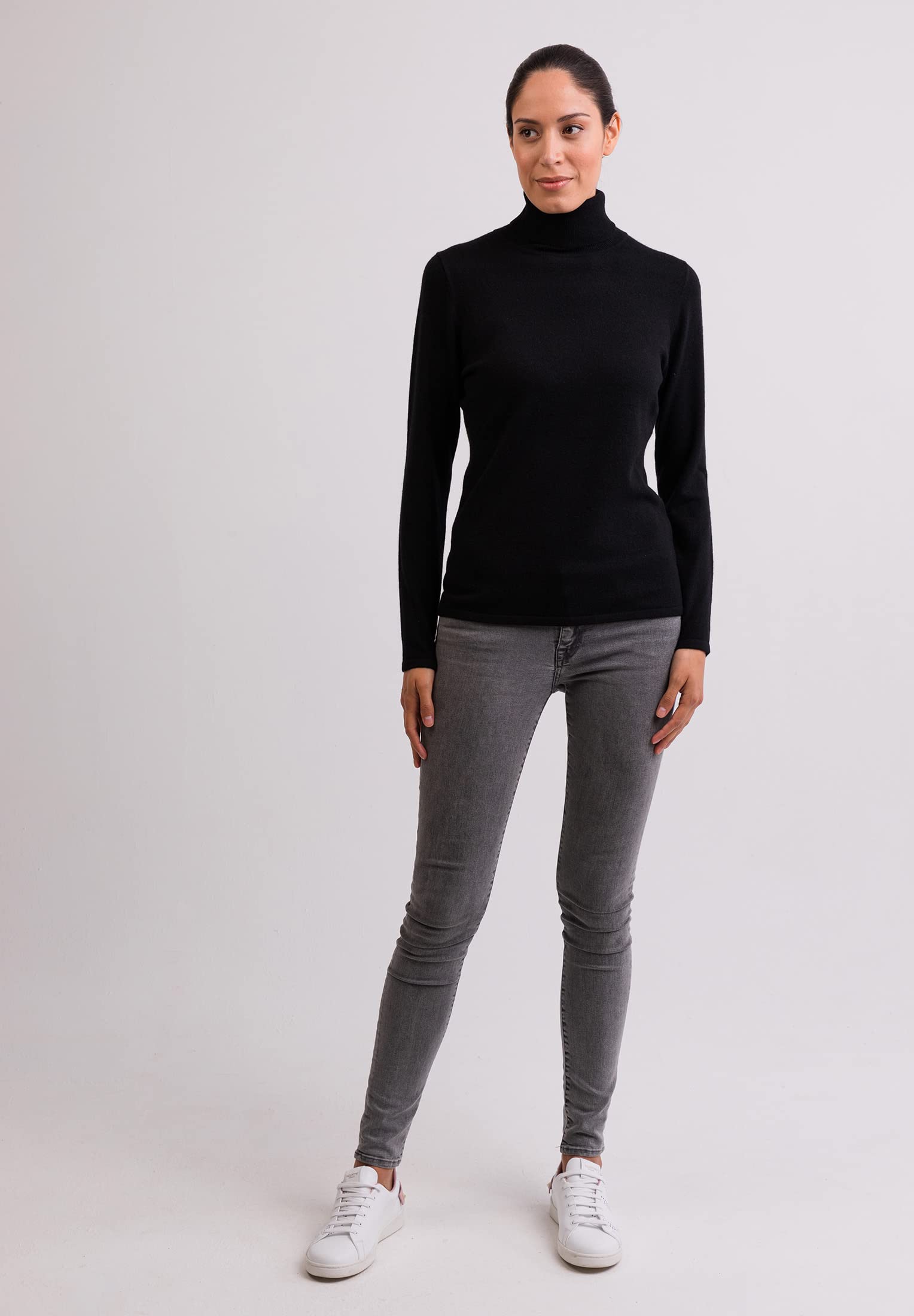 100% Kaschmir Damen Pullover | Sweater Rollkragen 2-fädig