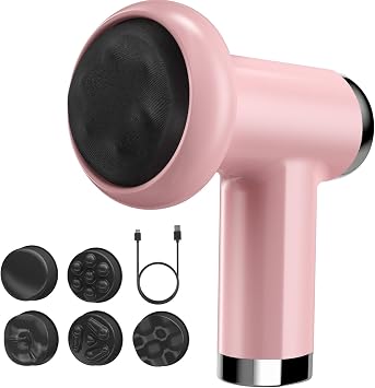 Anti Cellulite Massage Tool, Body Sculpting Machine for Women, Lymphatic Drainage Device with Lipo Roller, Handheld Home Use for Belly Fat, Stomach, Thighs & Buttocks Sculpting Pink