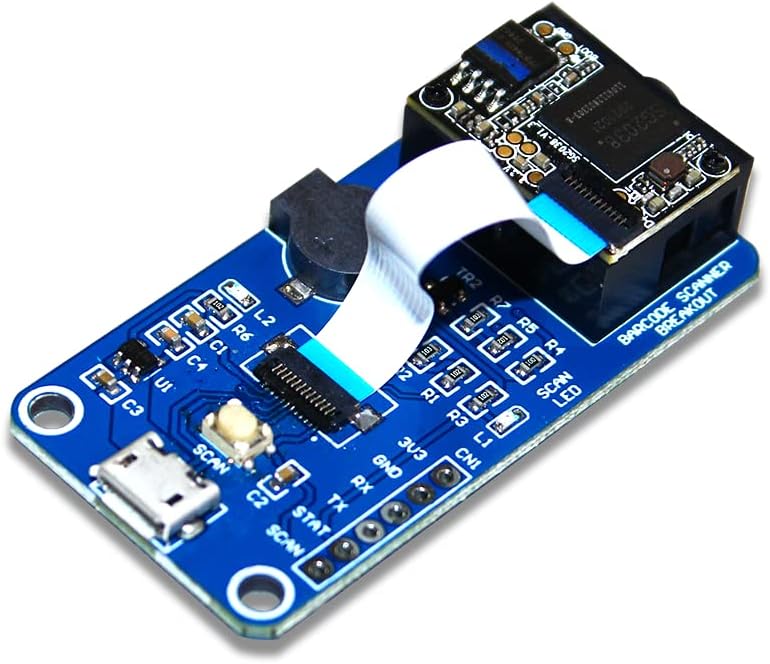 sb componentsBarcode Scanner Breakout, 1D/2D Codes Reader Barcode Module, QR Code etc Onboard Micro USB and UART Interface Plug into a Computer Directly or Other Devices