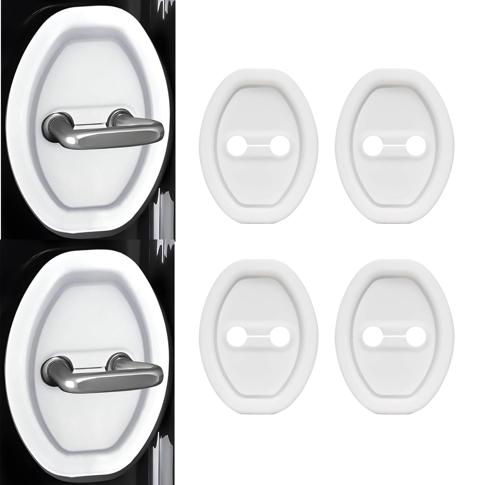 4PCS Car Silicone Door Lock Latches Cover Door Latches Rust Stopper Strike Protector for Cars Universal Silent Shock