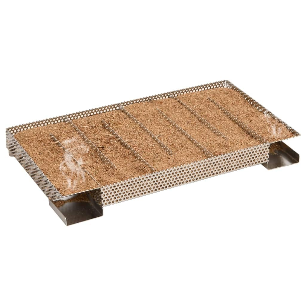Forno affumicatore con generatore di fumo freddo in acciaio zincato per pesce, carne, salsicce, affumicatore da giardino, con termometro