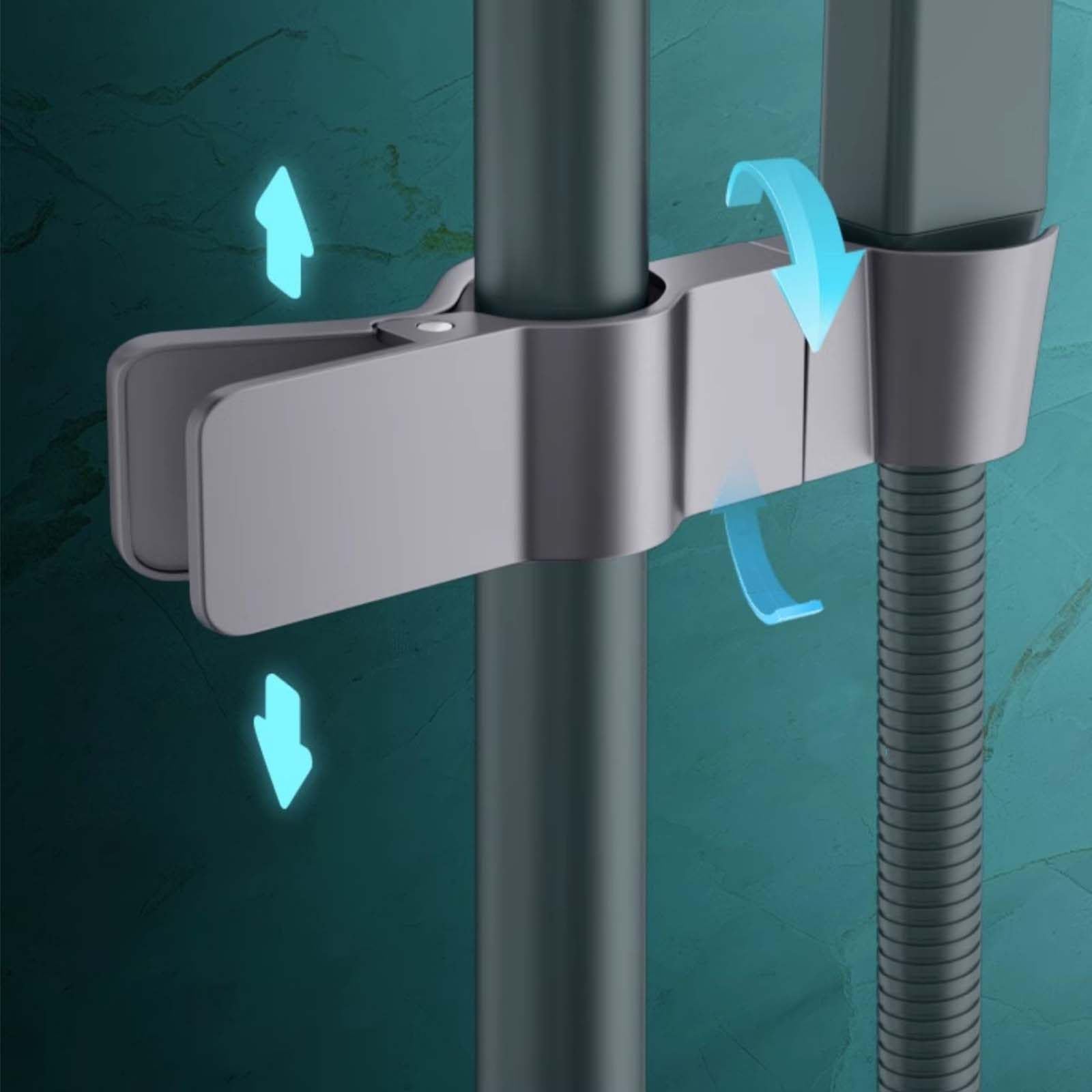 Soporte de Ducha, For Varillas de elevación Mango Ducha Altura Ajustable 35(Black)