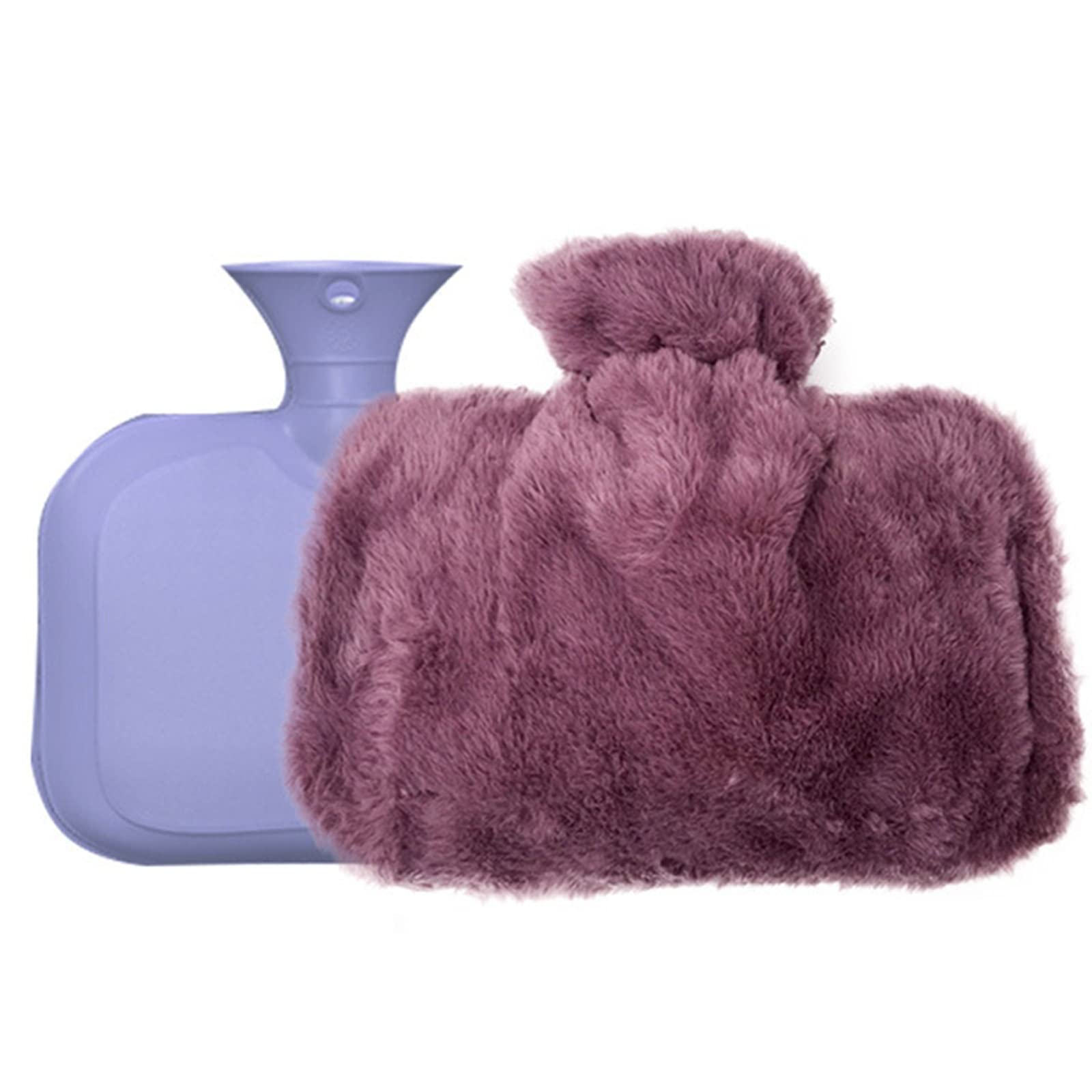 Bolsa de agua caliente Bolsa De Agua Caliente Con Funda Lana Y Bolso for Terapia Frío Calor Multicolor(Purple)