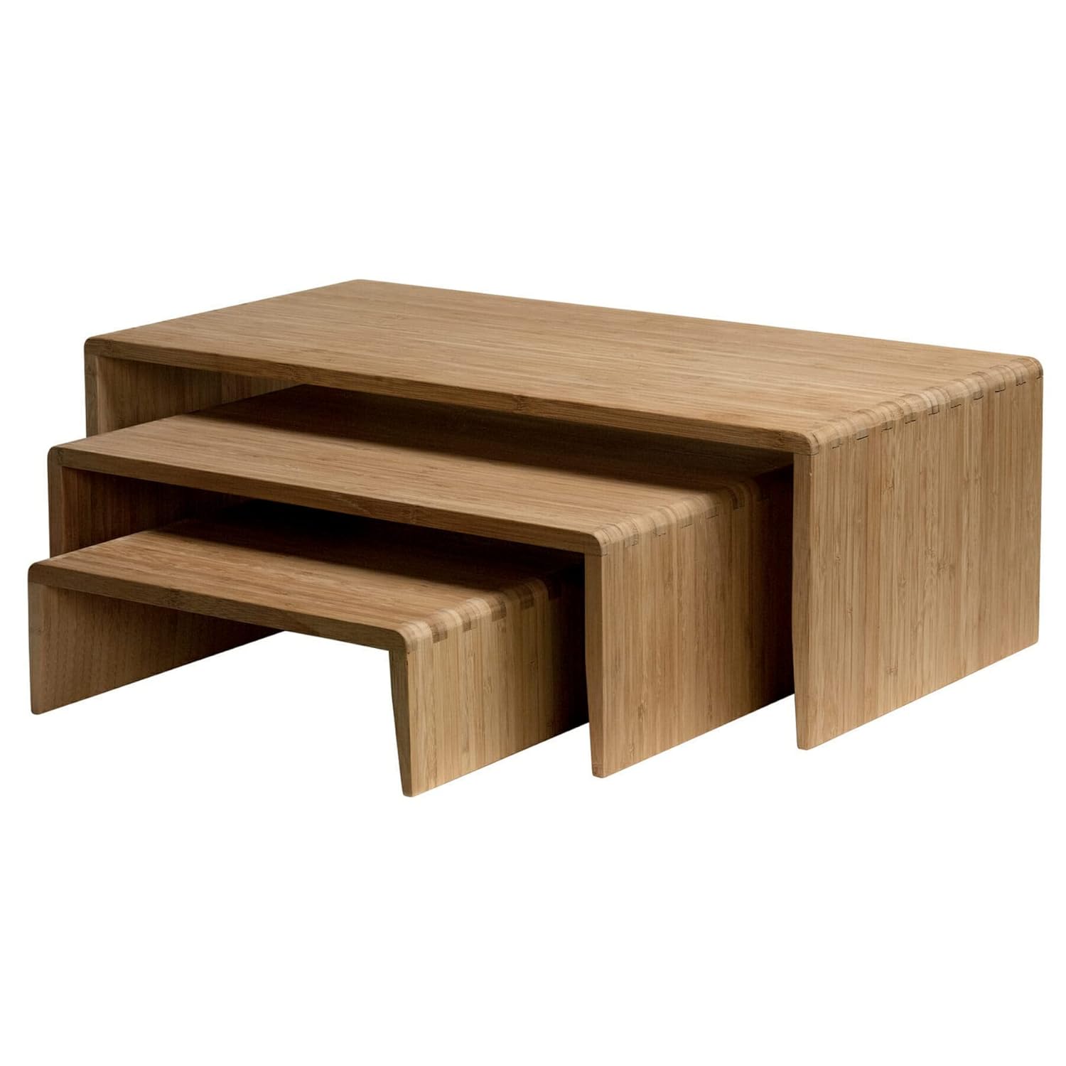 G.E.T. BAMRISERR8 Bamboo Tier Display Riser for Collectibles, Medium (Set of 3) Medium Set of 3