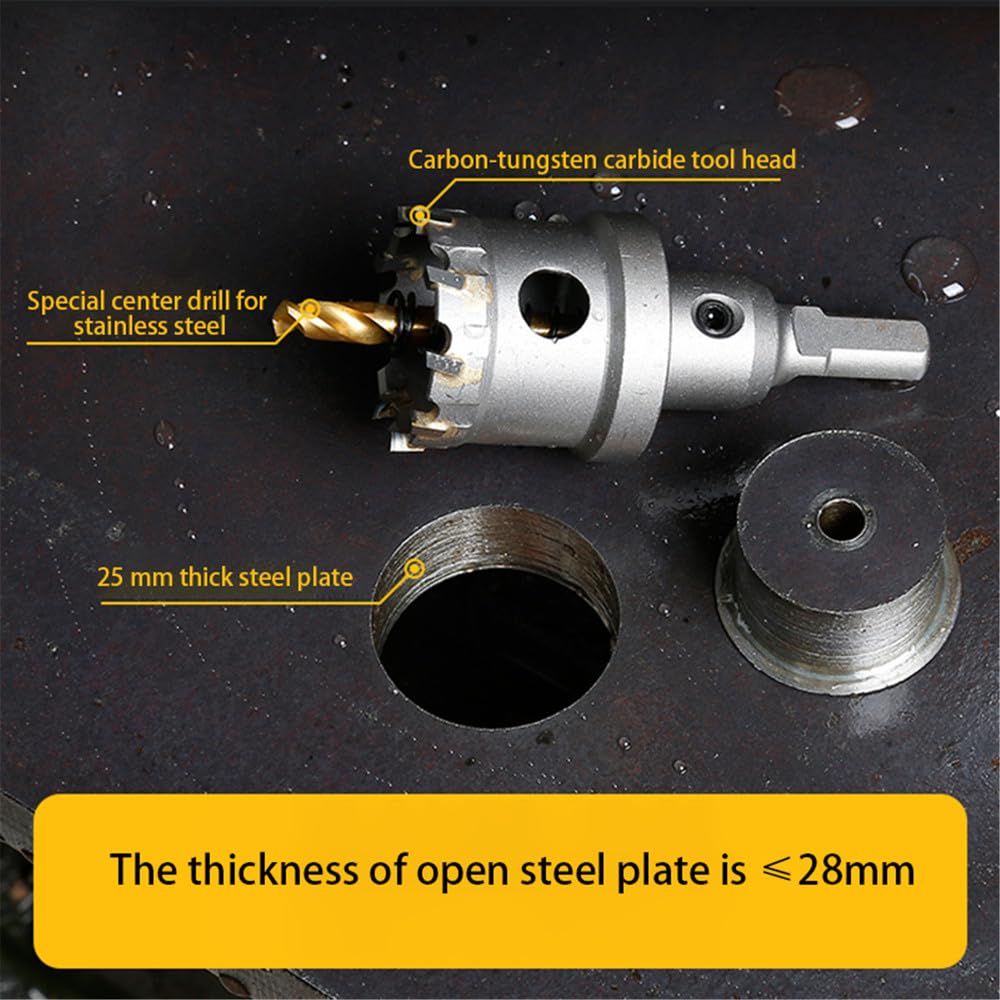 1 pieza de sierra de corona TCT con punta de carburo de tungsteno, broca de núcleo, herramientas de corte de cobalto para placa de acero inoxidable, hierro y metal, 200 mm