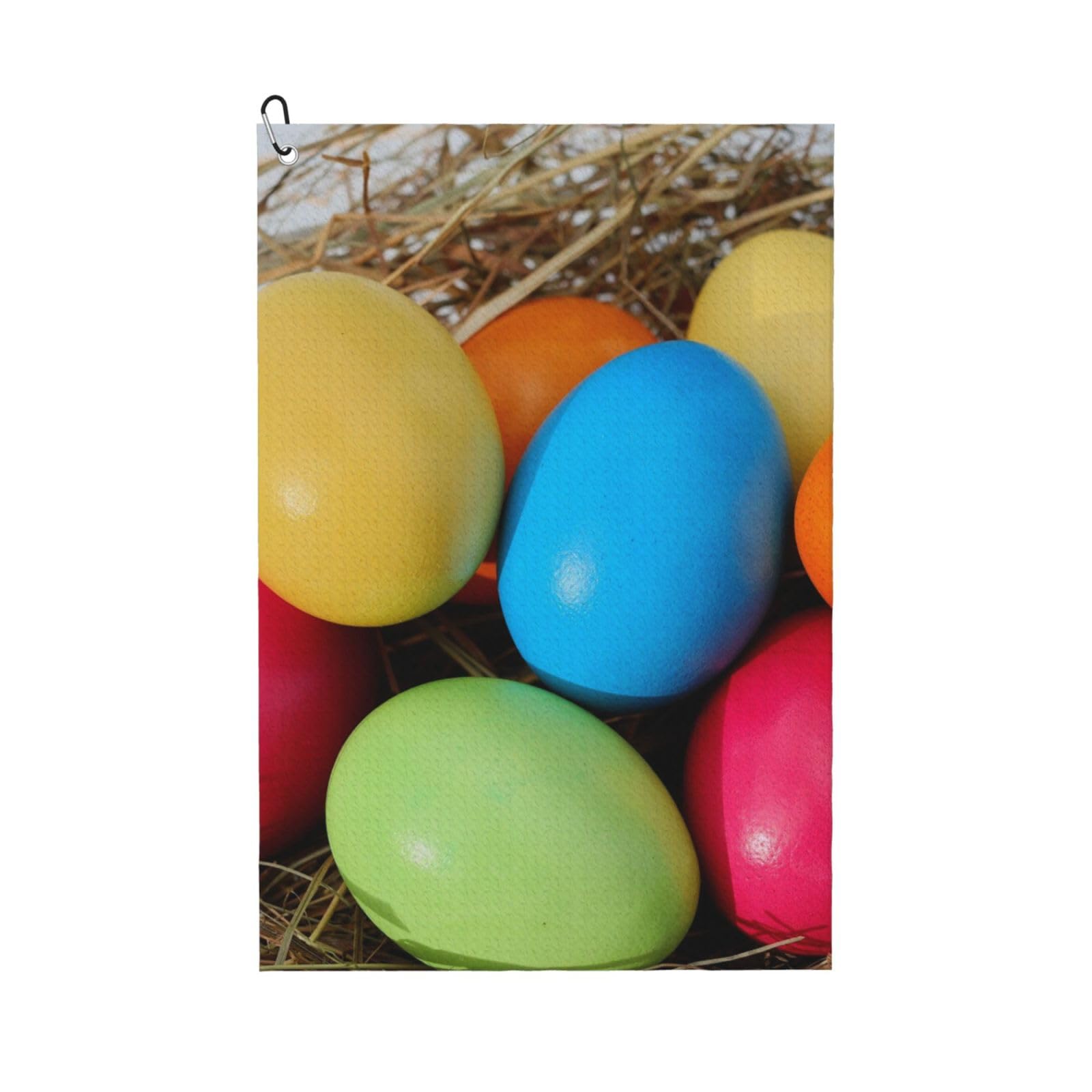 Hnnkloy Easter Egg Colorful Modern, 16x24 in Portable Waffle Golf Towels with Carabiner Clip for Golf Bag