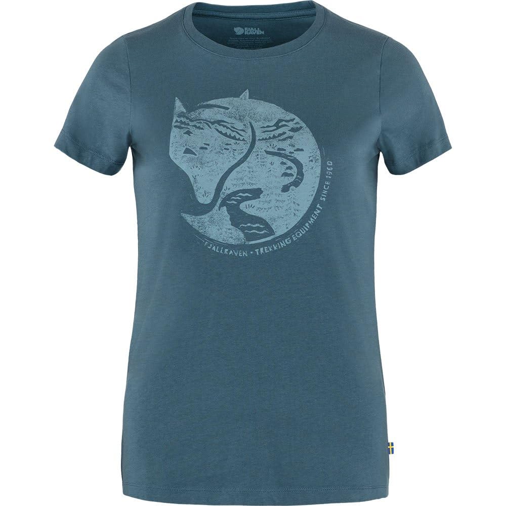 Fjällräven Women's Indigo Blue Fjallraven 89849-534 Arctic Fox Print T-Shirt W T-Shirt Size L