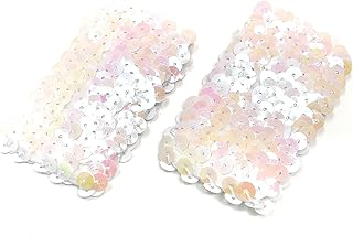 Cadoline Par de puños de vestido de lujo de pulsera delgada de poliéster con lentejuelas elásticas de 17 cm x 4,5 cm